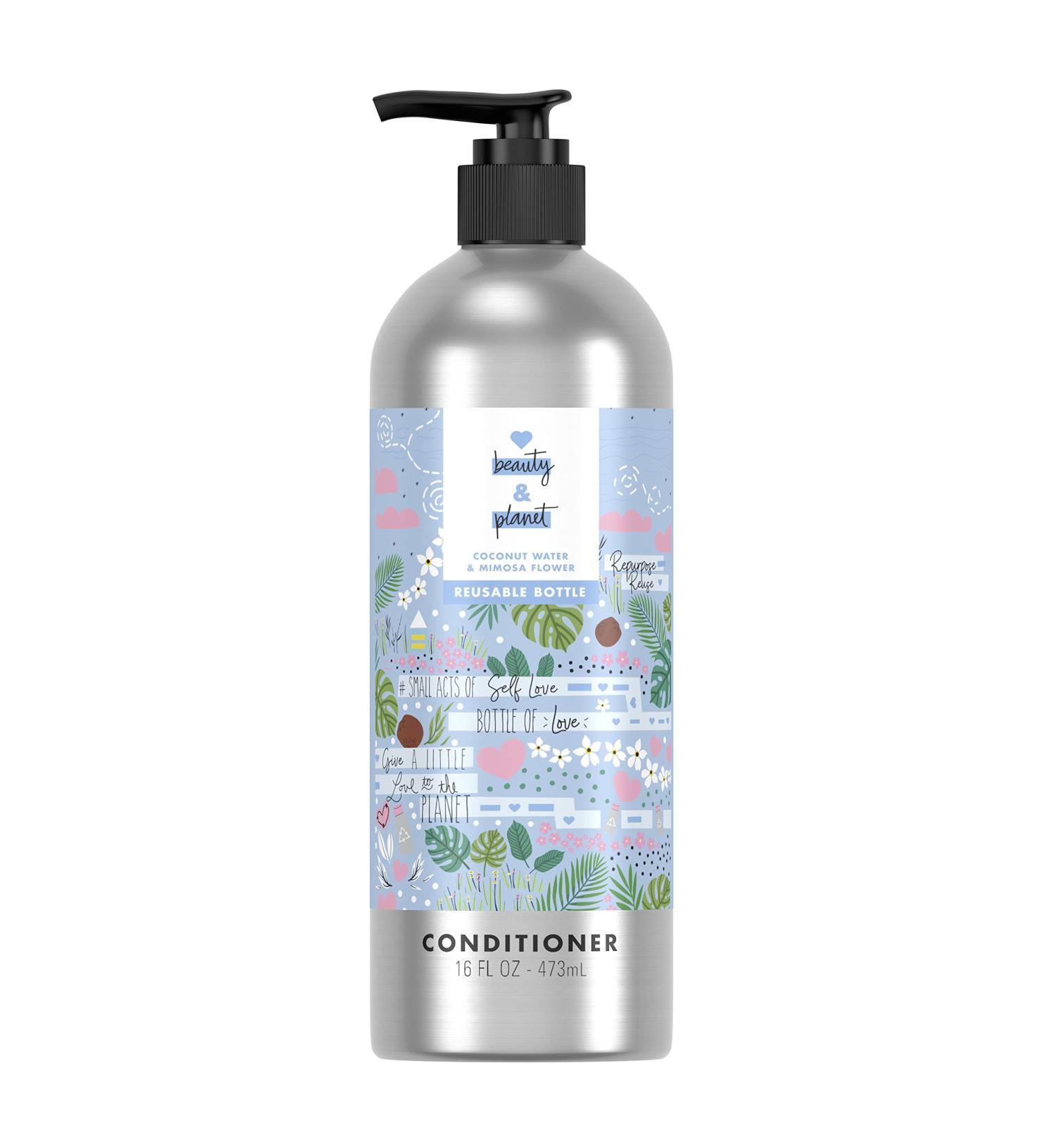 Love Beauty and Planet Silicone-Free Thickening Conditioner for Fine Hair - Coconut Water & Mimosa Flower - Reusable Aluminum Bottle 16.5 fl oz - Buy Online on GoSupps.com