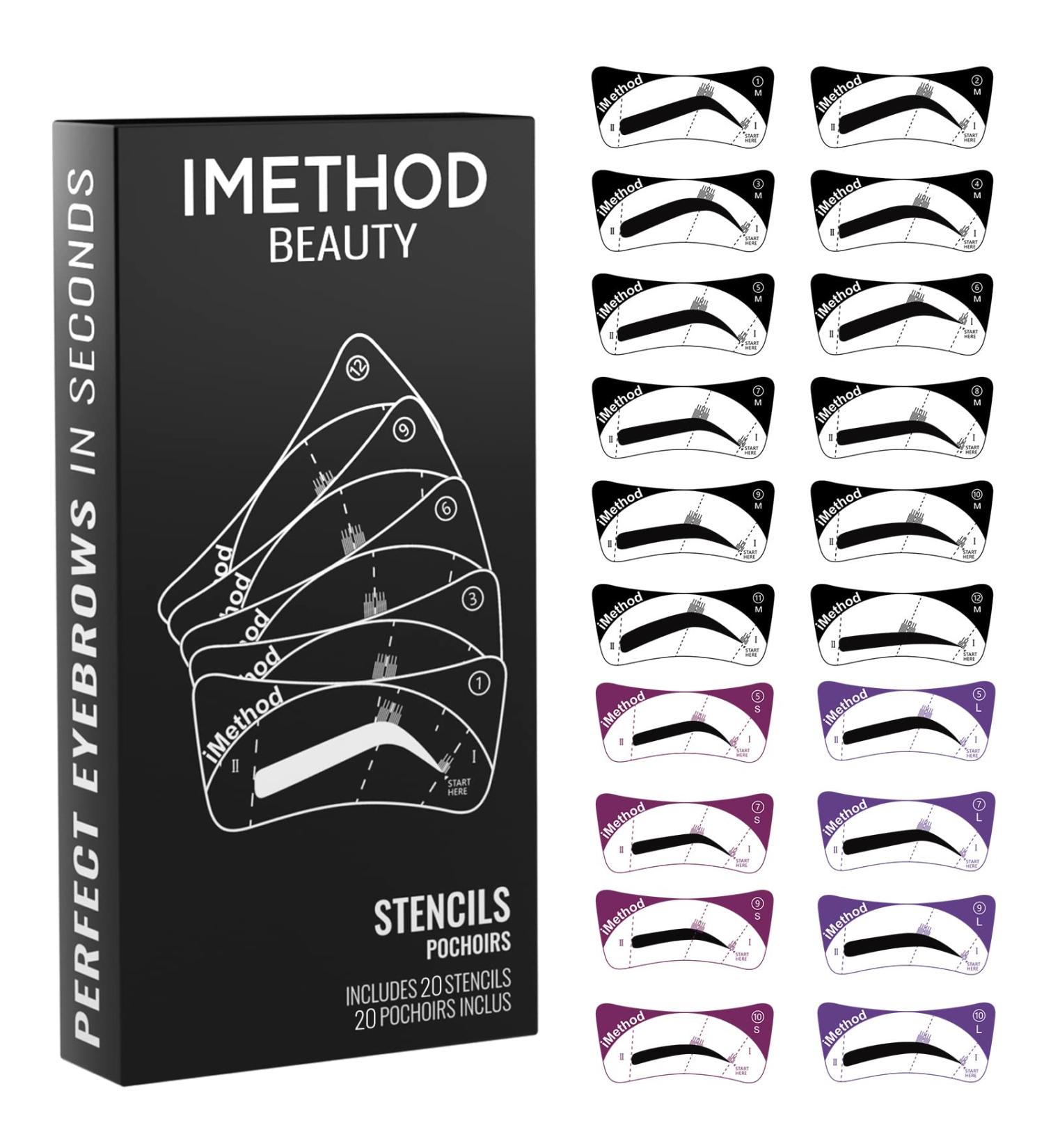iMethod Reusable Eyebrow Stencils Kit - 20 Shapes for Beginners, Easy to Use & Flexible Eyebrow Shaping Tools for Women - Buy Online on GoSupps.com