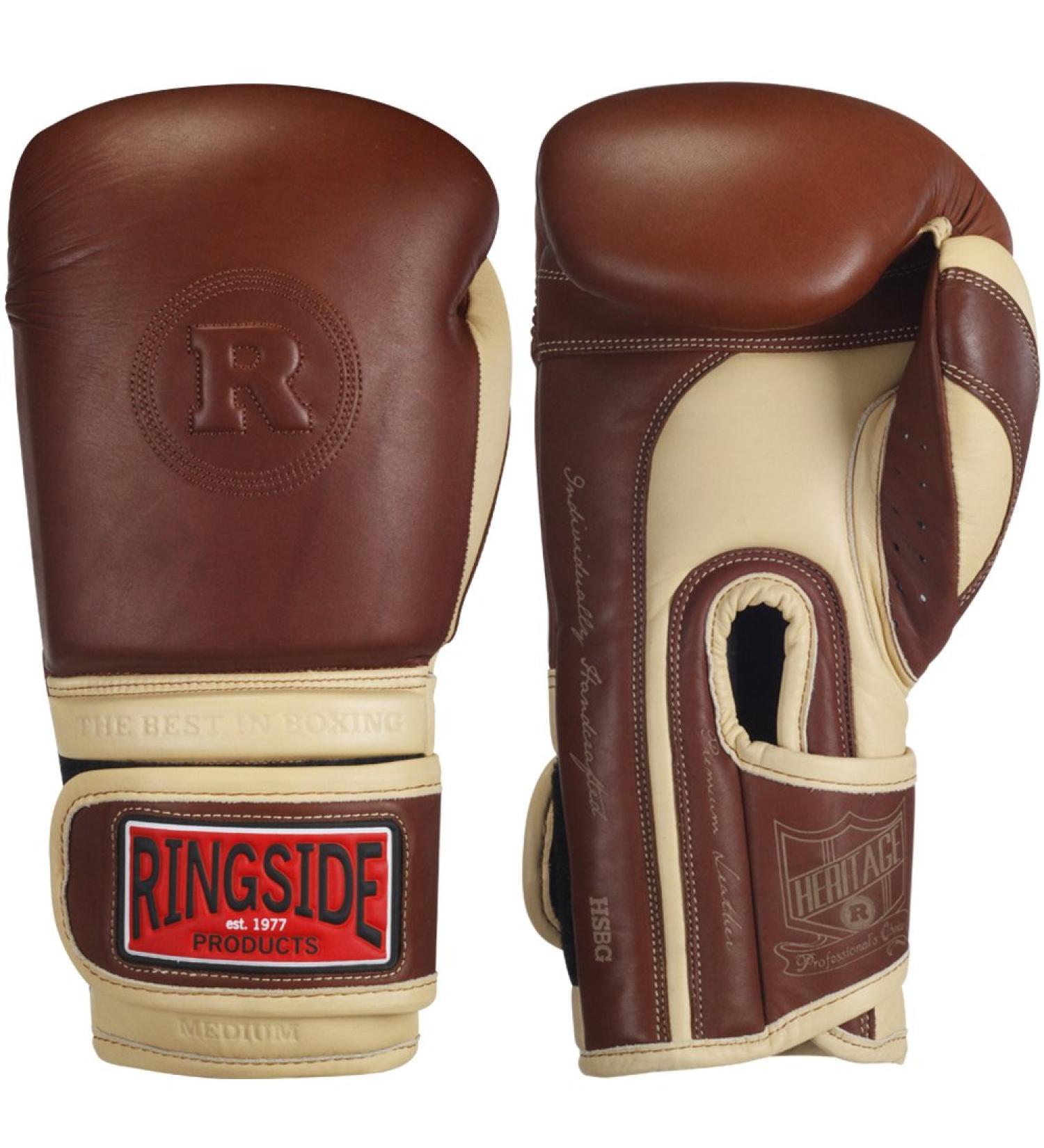 Ringside Heritage Genuine Leather Super Bag Boxing Training Sparring Gloves, Tan