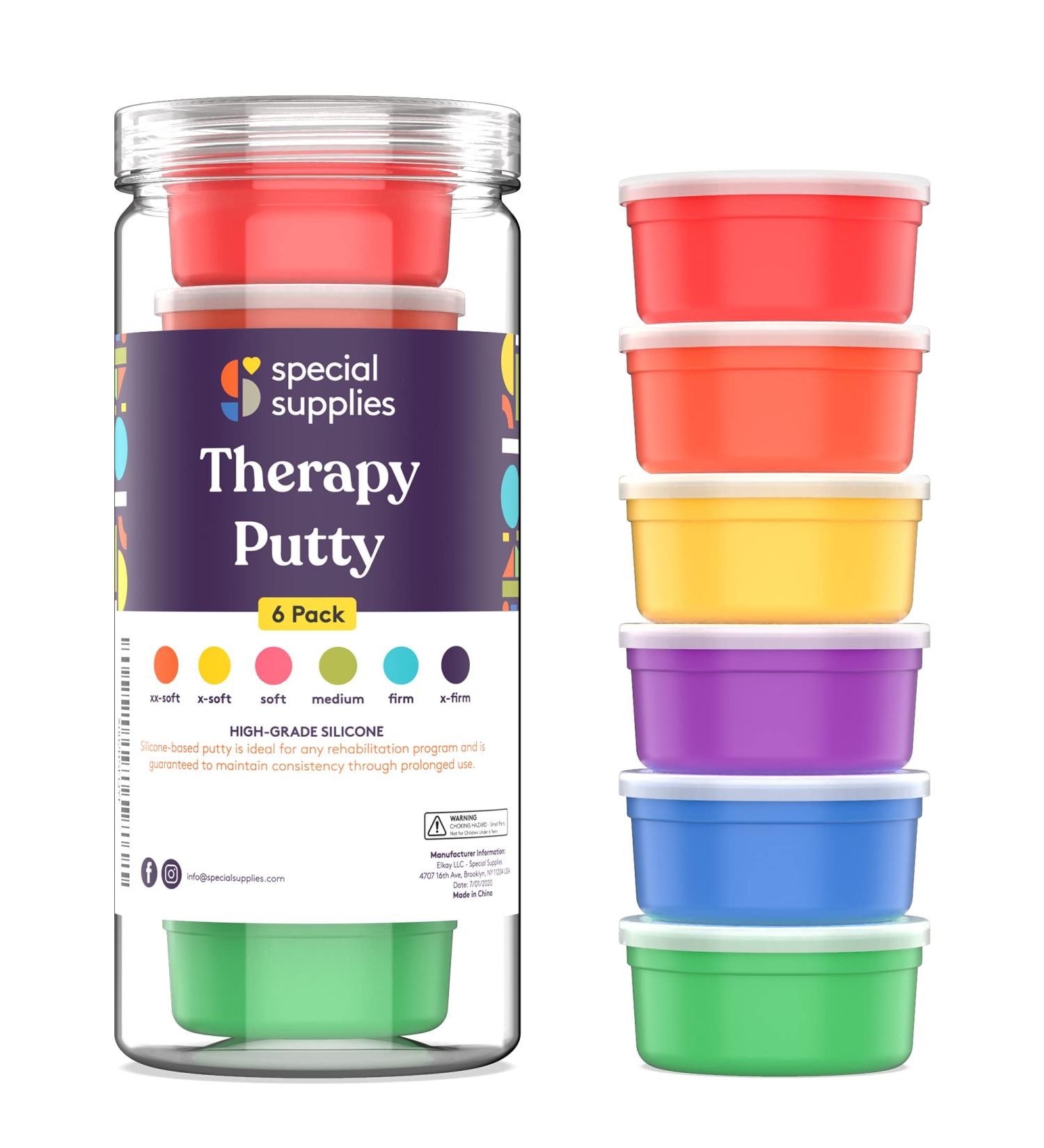 Special Supplies Therapy Putty Set - Hand Exercise Stress Relief Kit for Kids and Adults - 6 Strengths, 3 oz Each - Buy Online on GoSupps.com