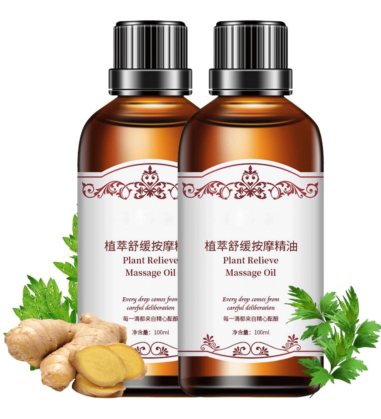 Plant Massage Oil Turmeric Oil for Arthritis & Pain Relief Relaxing Warming Wormwood Ginger Essential Oil Organic Rosemary Oil Moisturizing Body Oil Promote Blood Circulation (2PCS) - Buy Online on GoSupps.com