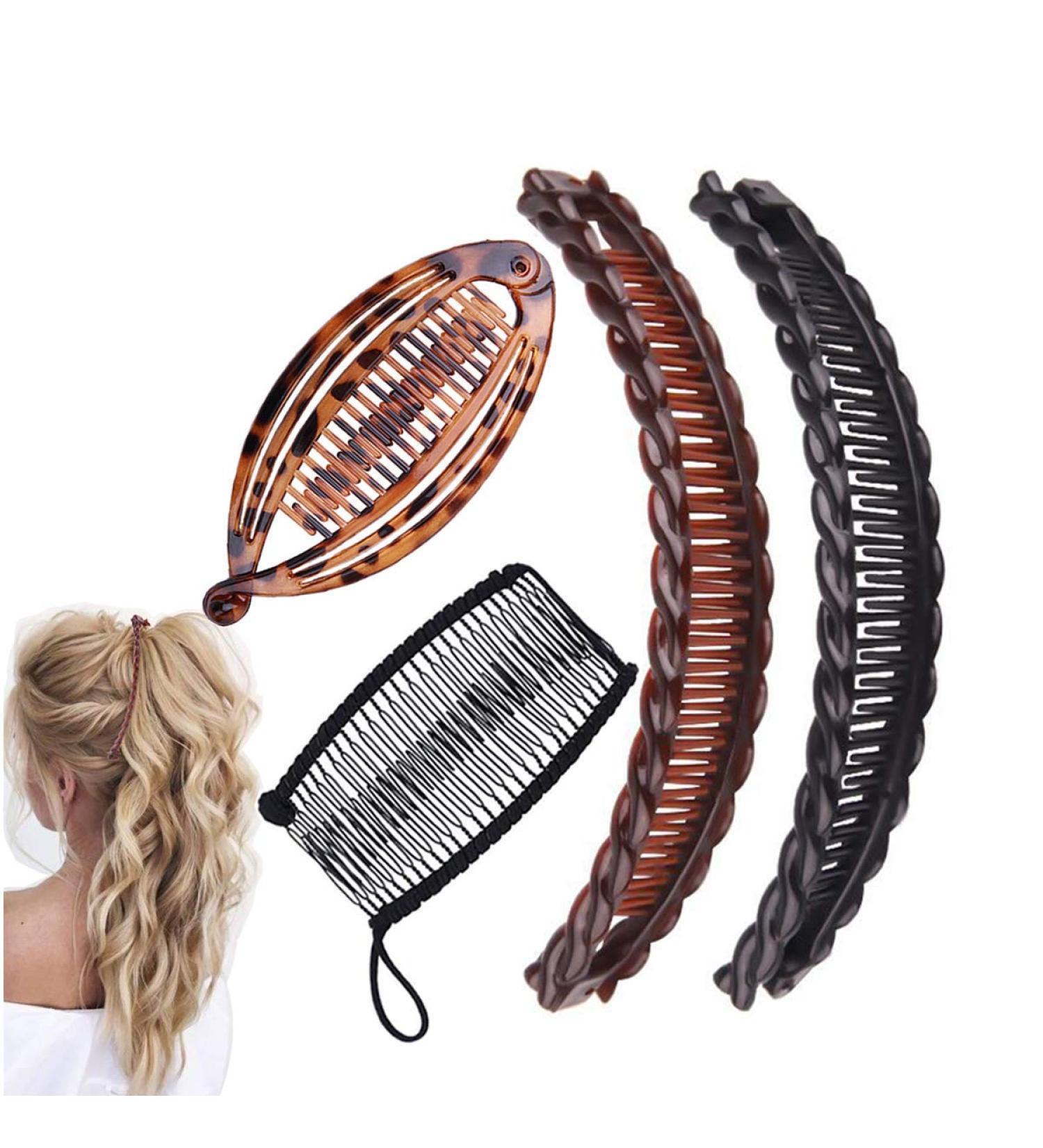 Vintage Fish-Shaped Banana Hair Clips Set for Women, 4Pcs - Curly Thick Hair Accessories - Buy Online on GoSupps.com