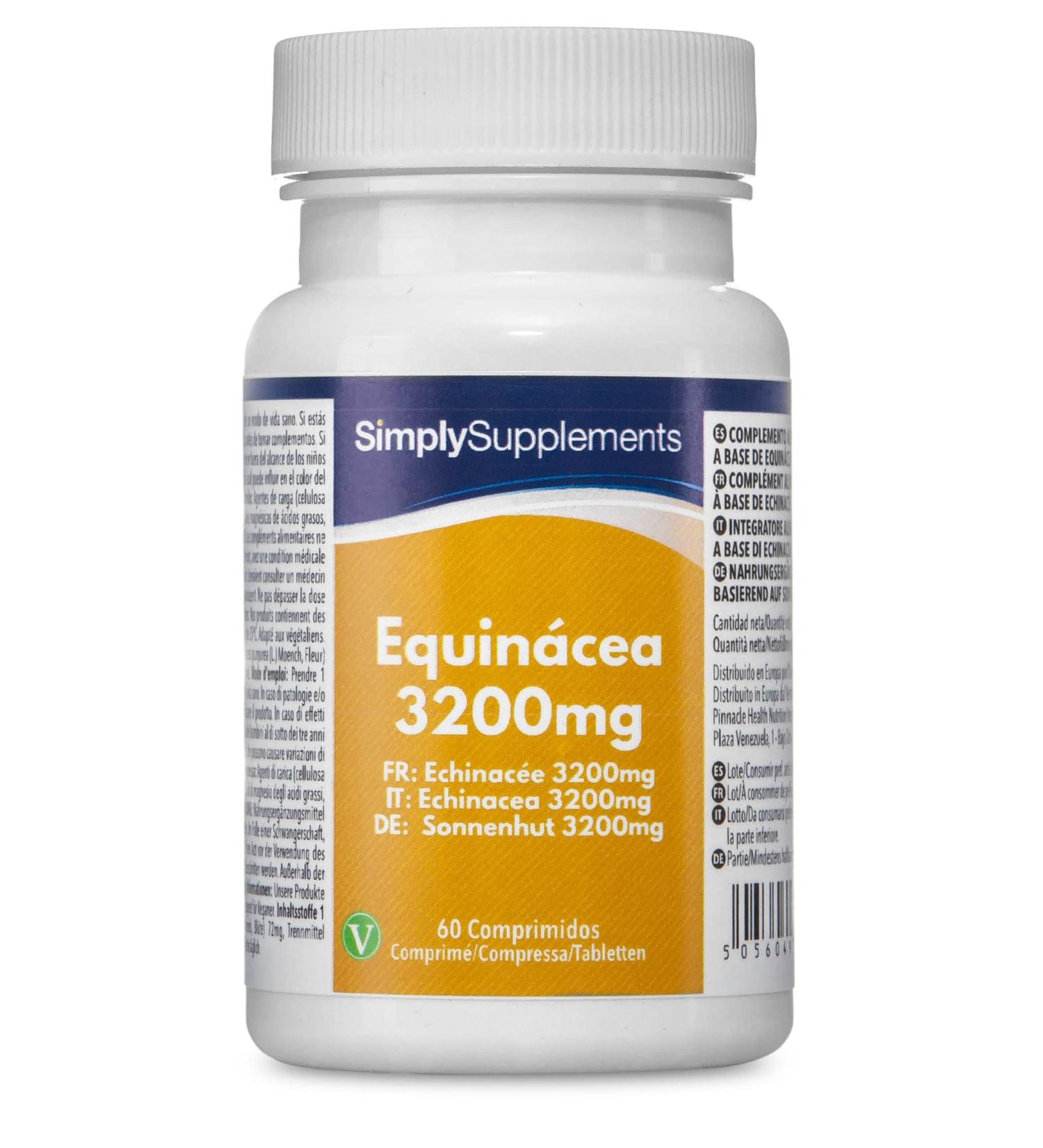 Echinacea 3200mg - 120 Tablets - Suitable for Vegans - 4 Months Supply - SimplySupplements