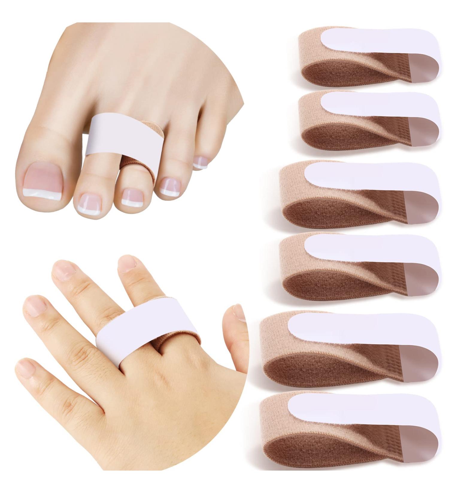 Broken Toe Bandages - 6 Pcs Fabric Protectors & Finger Loops 3 Sizes for Injury Support - Buy Online on GoSupps.com