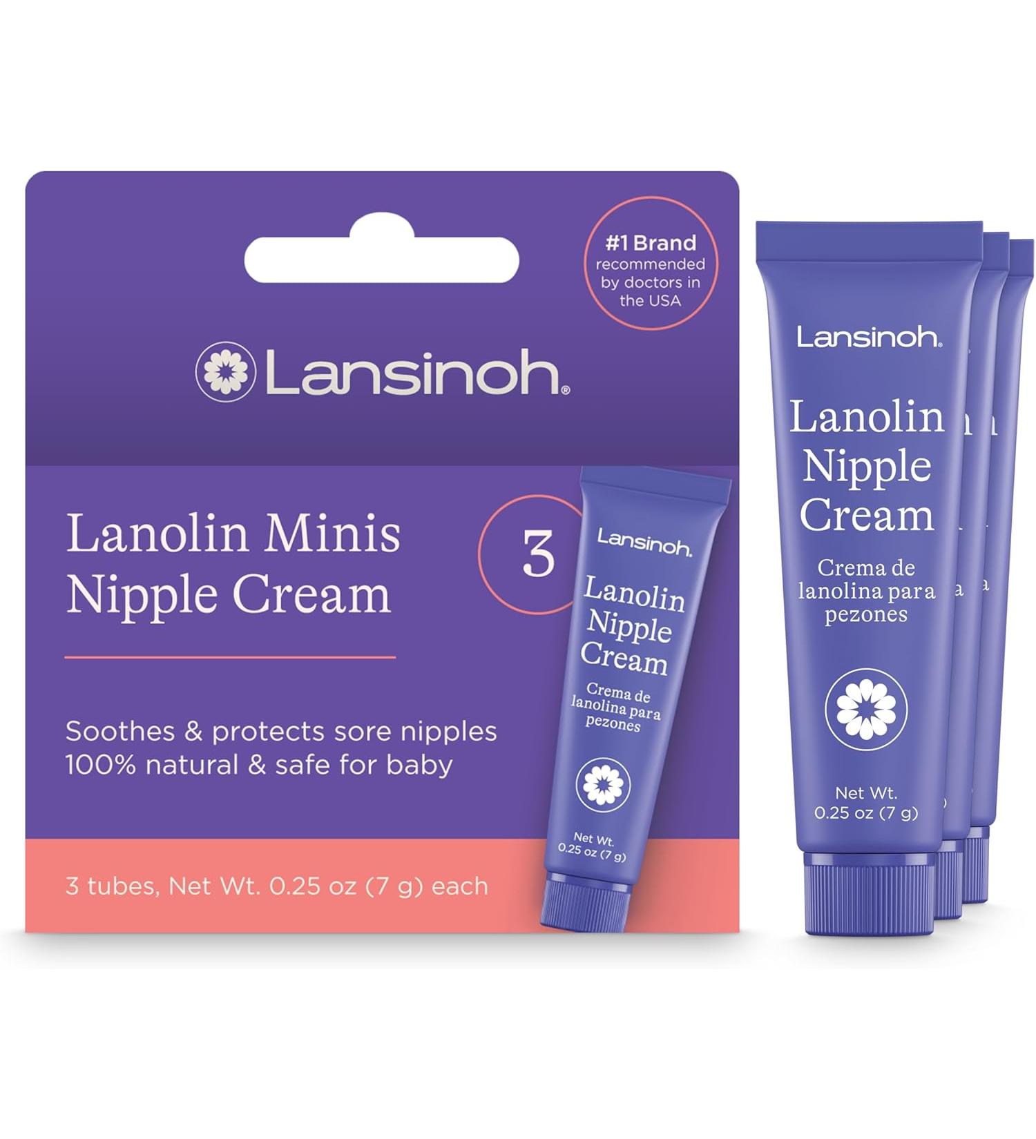 Lansinoh Lanolin Nipple Cream for Breastfeeding - 3 Mini Tubes, 0.25 oz each - Buy Online on GoSupps.com