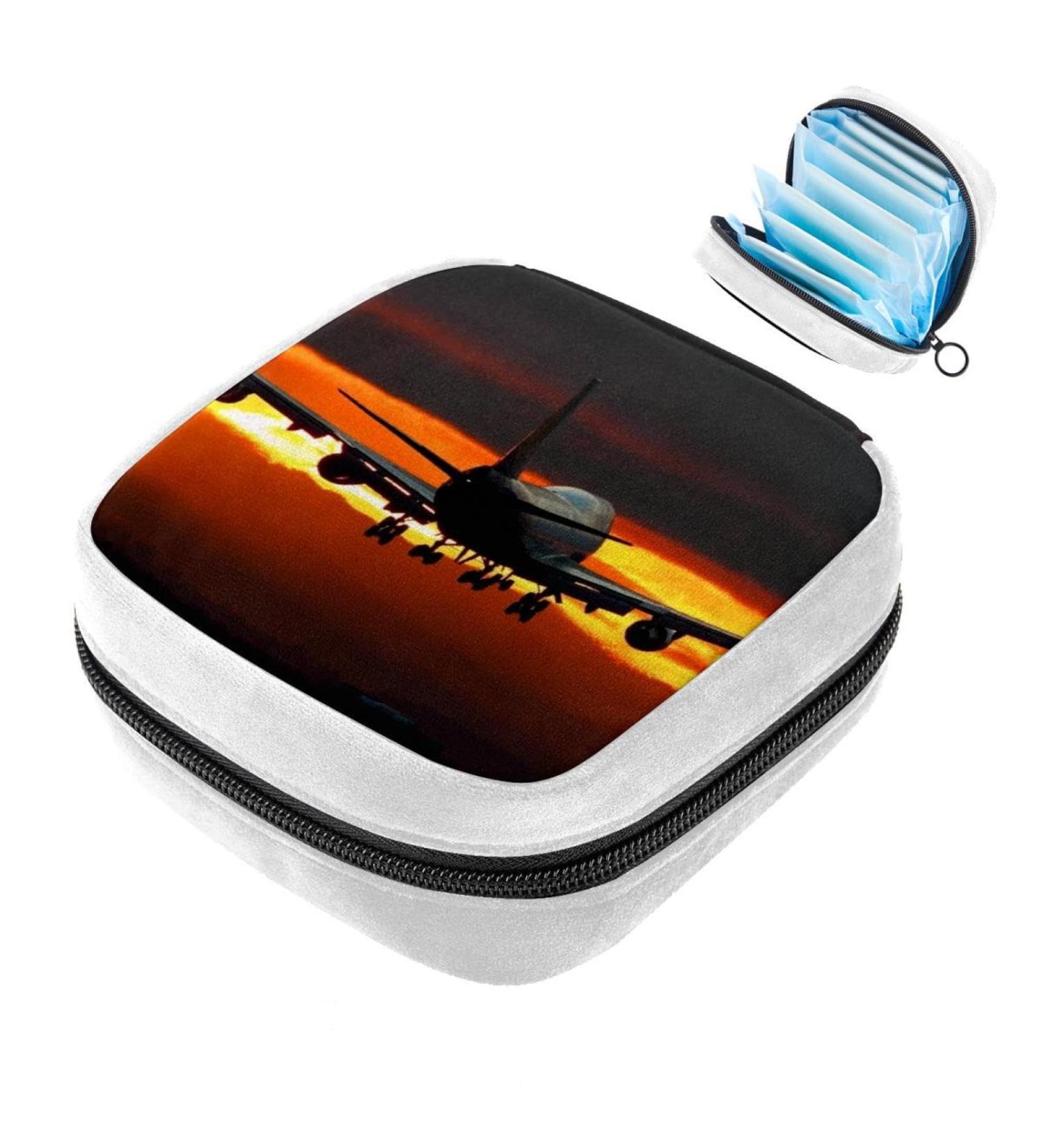 Sanitary Napkin Storage Bag | Period Tampon Makeup Pad Pouch | Airplane Picture | Color318 - Buy Online on GoSupps.com