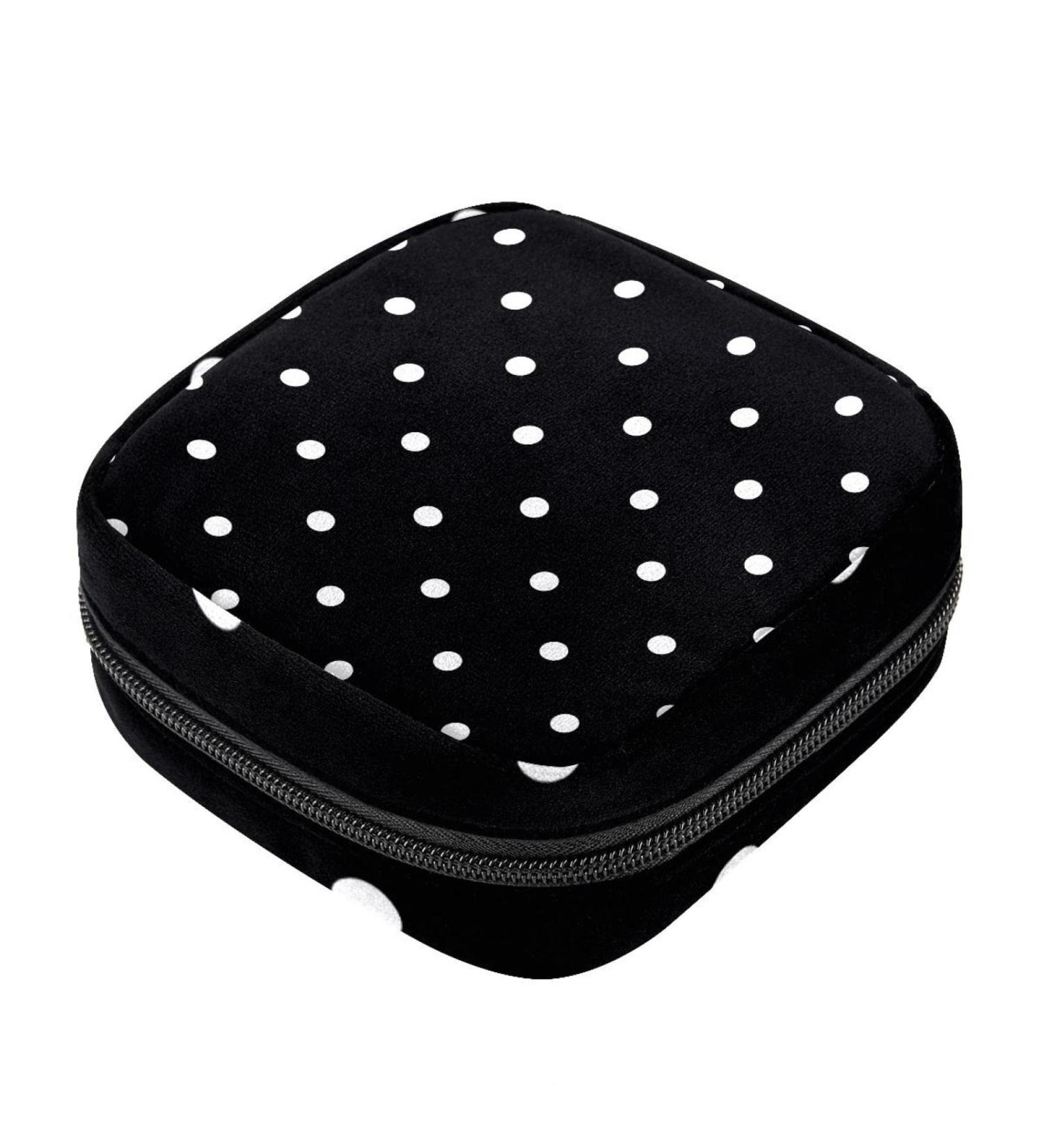 Feminine Product Storage Bag with Polka Dots - Portable Period Kit for Women - Buy Online on GoSupps.com