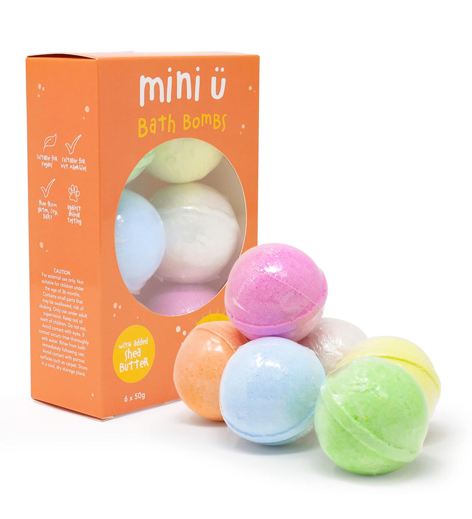 Mini U Bath Bombs 6 Pack - Kids Christmas Stocking Filler - Bath Time Gift Orange - Buy Online on GoSupps.com