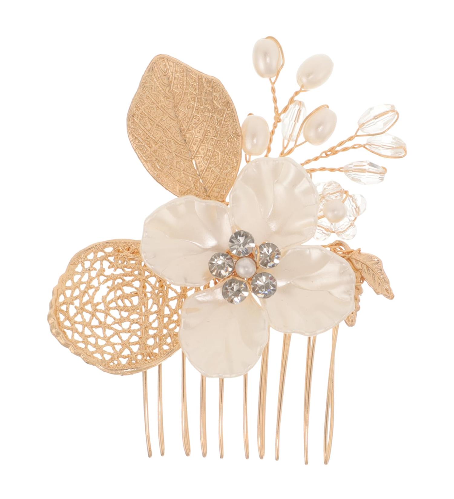 Beavorty Gold Leaf Side Comb Women Hair Pin Decorative Hair Combs Hair Comb Clip Comb Clips for Hair Girl Headpieces for Wedding Hair Side Comb Leaf Hair Accessories Bridal Hair Clips - Buy Online on GoSupps.com