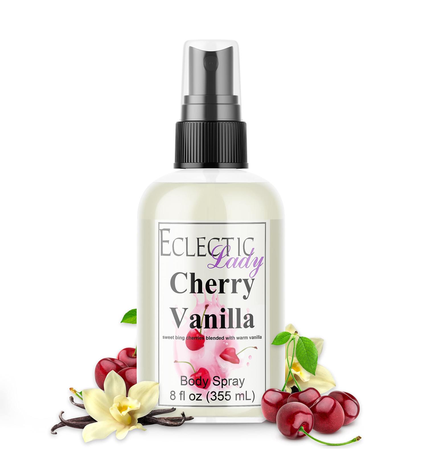 Womens Cherry Vanilla Body Spray - Eclectic Lady Double Strength Body Spray For Womens Fragrance Women's Sweet Scented Fragrances Handcrafted in USA Paraben-Free (Double Strength 8 oz) 8 Fluid Ounces (Double Strength) - Buy Online on GoSupps.com