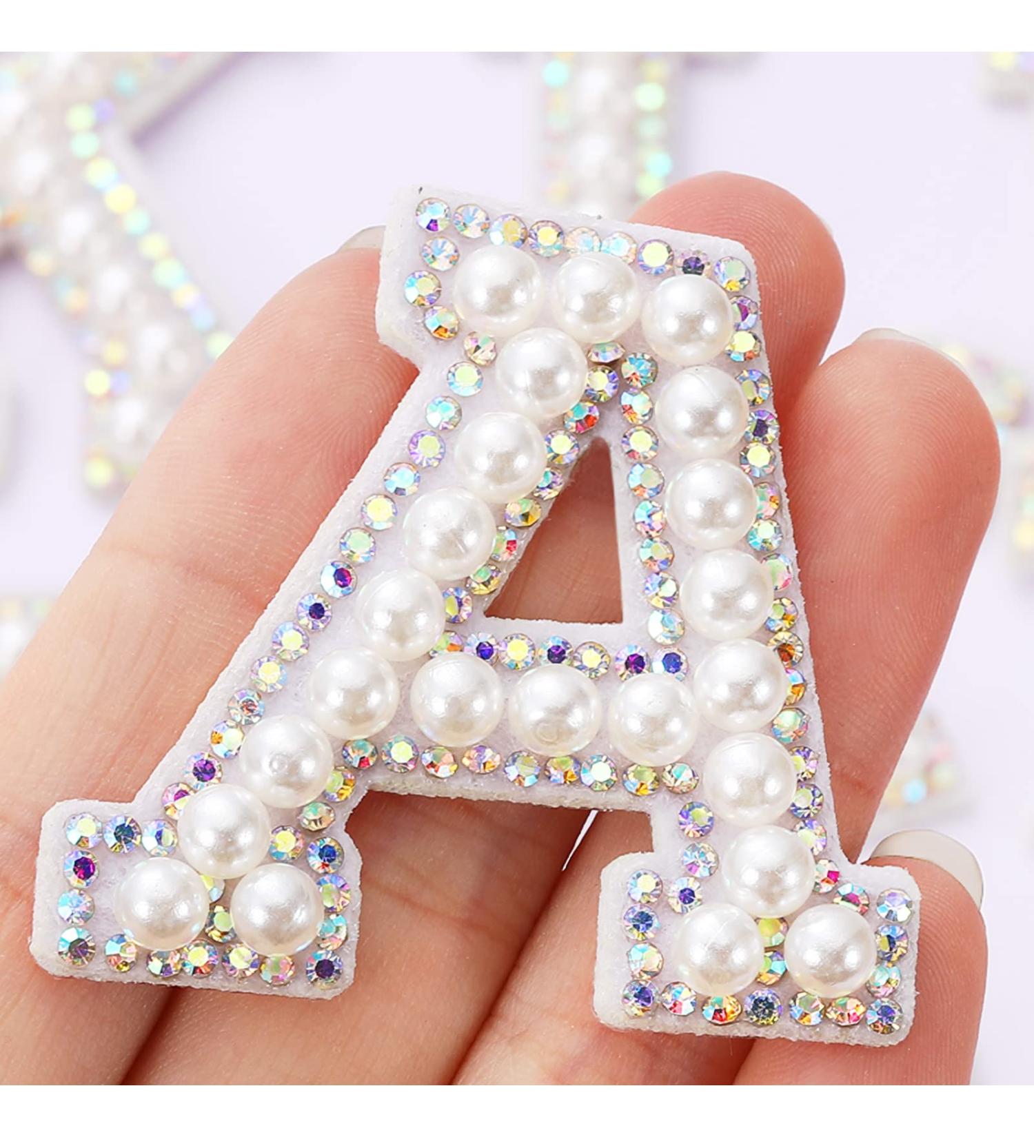 26 Piece Rhinestone Iron On Patch A-Z Alphabet Applique in Colorful White - DIY Craft Supplies - Buy Online on GoSupps.com