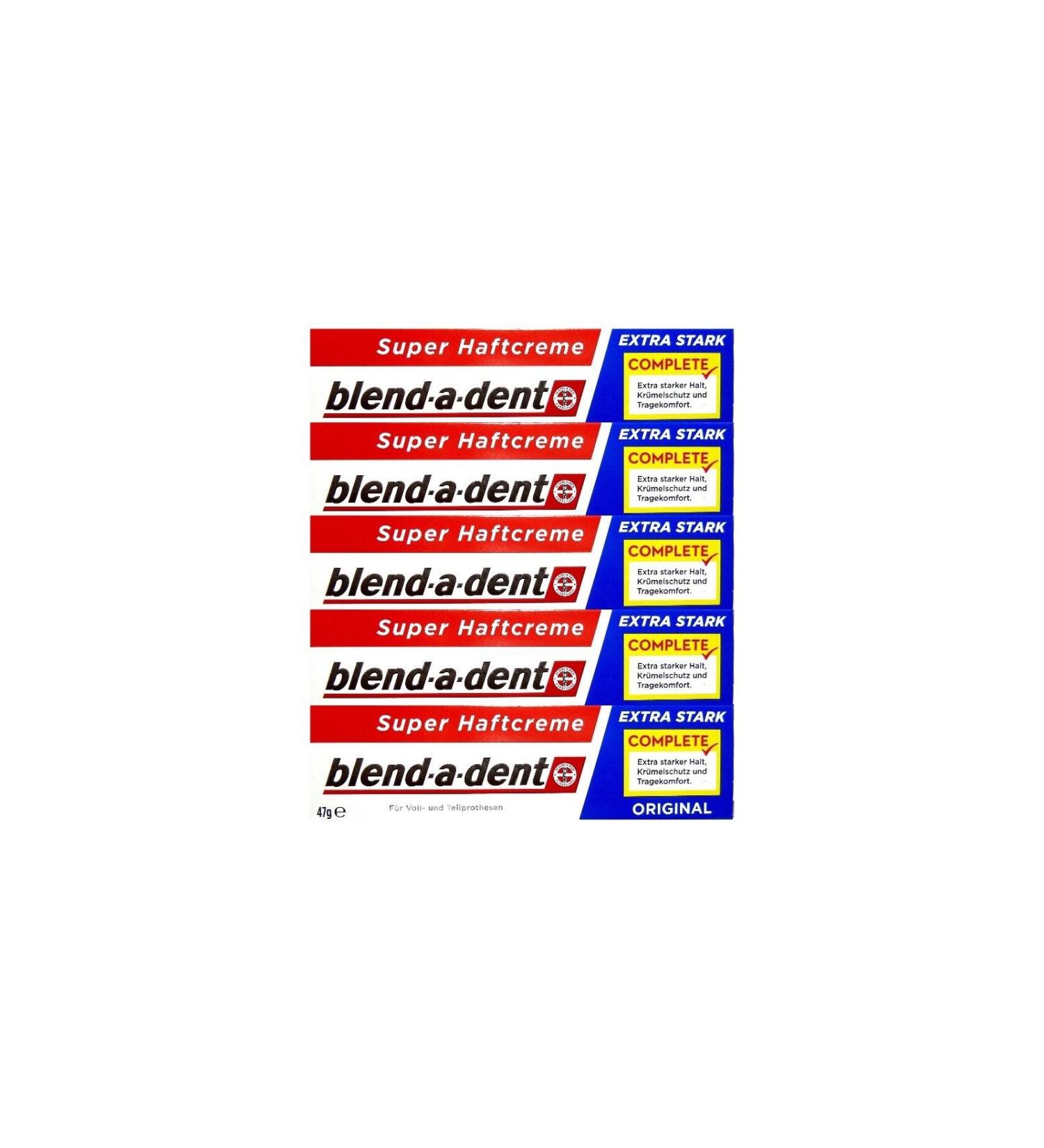 5 x 47g blend-a-dent Original Super Adhesive Cream - Extra Strong - Complete