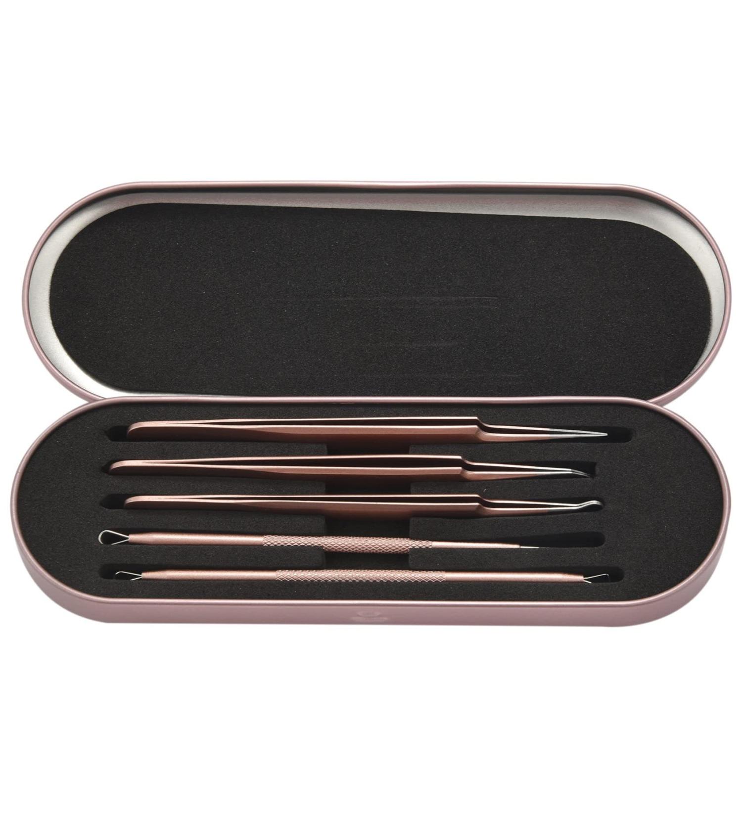 Lizusidtsy Blackhead Remover Pimple Tool Kit Blackhead Extractor Tool Blemish Whitehead Popping Tool with Portable Metal Case - Buy Online on GoSupps.com
