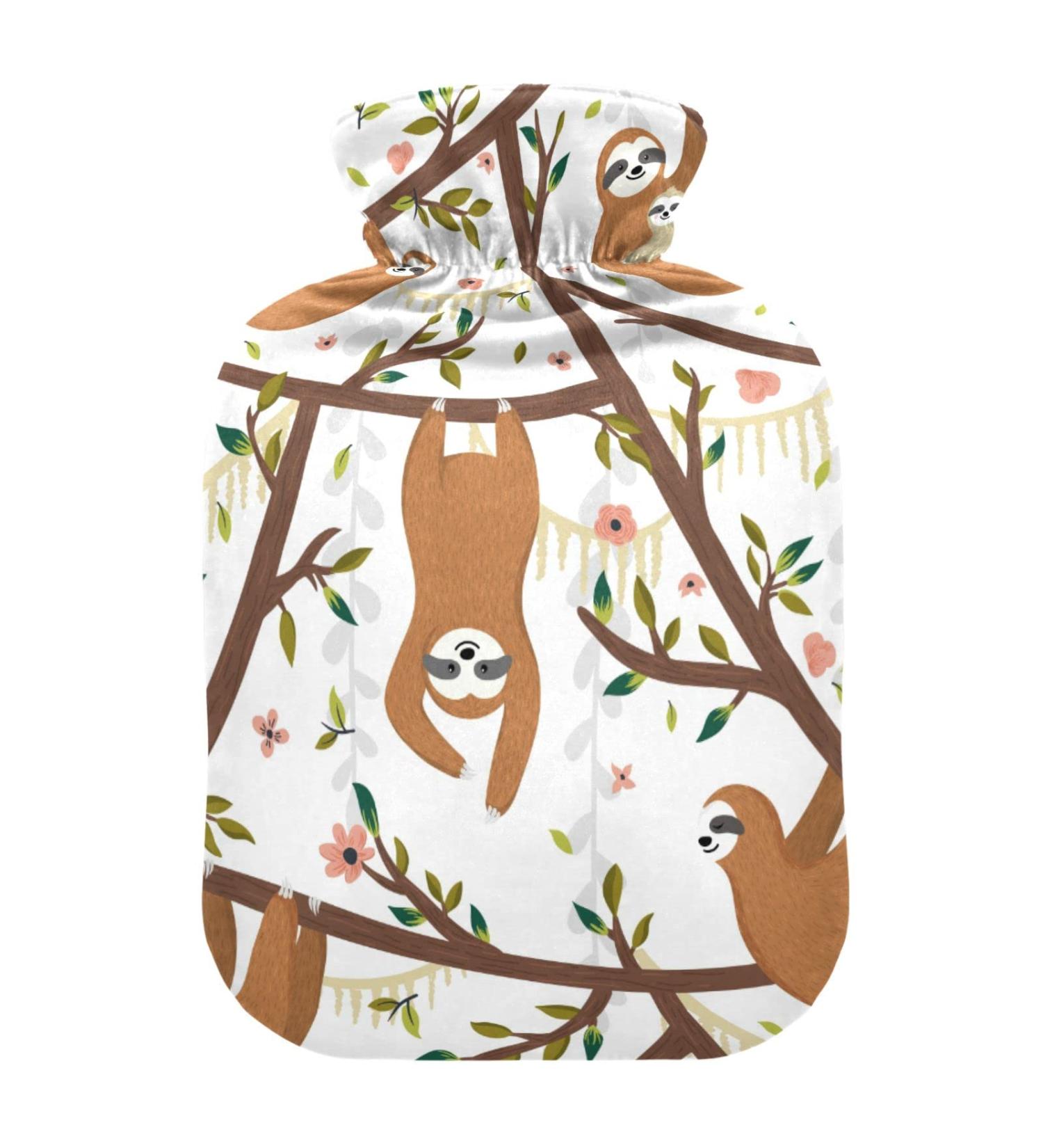 Hot Water Bottles with Cover - Tropical Sloths 2L | Pain Relief & Heat Therapy - Buy Online on GoSupps.com