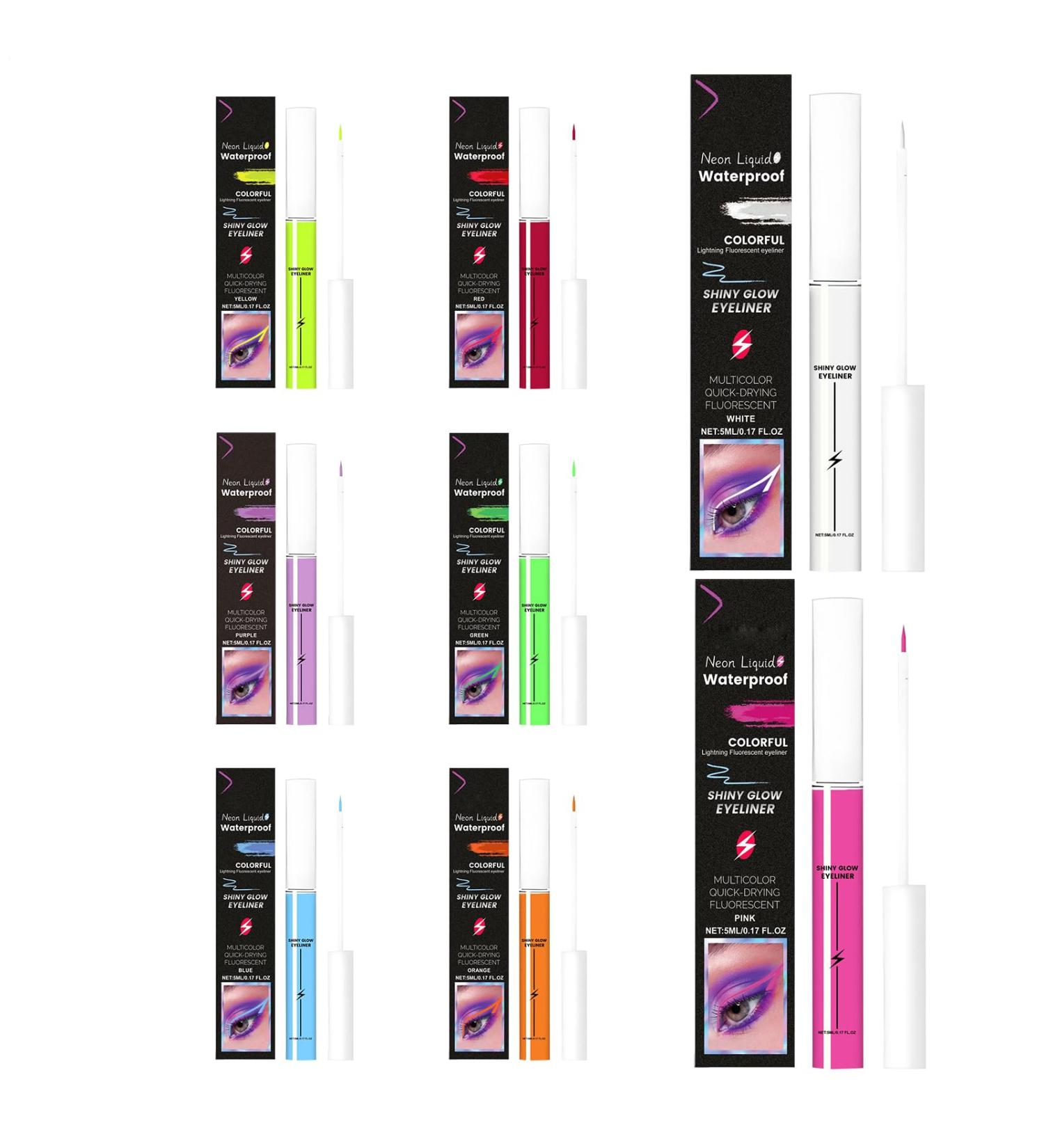 Waterproof Eyeliner 8 Colors Luminous MakeUp Defined Lines with Waterproof EyelinerFor Outdoor Activities Event Work Night Wedding Travel Party Daily Use Home Women - Buy Online on GoSupps.com