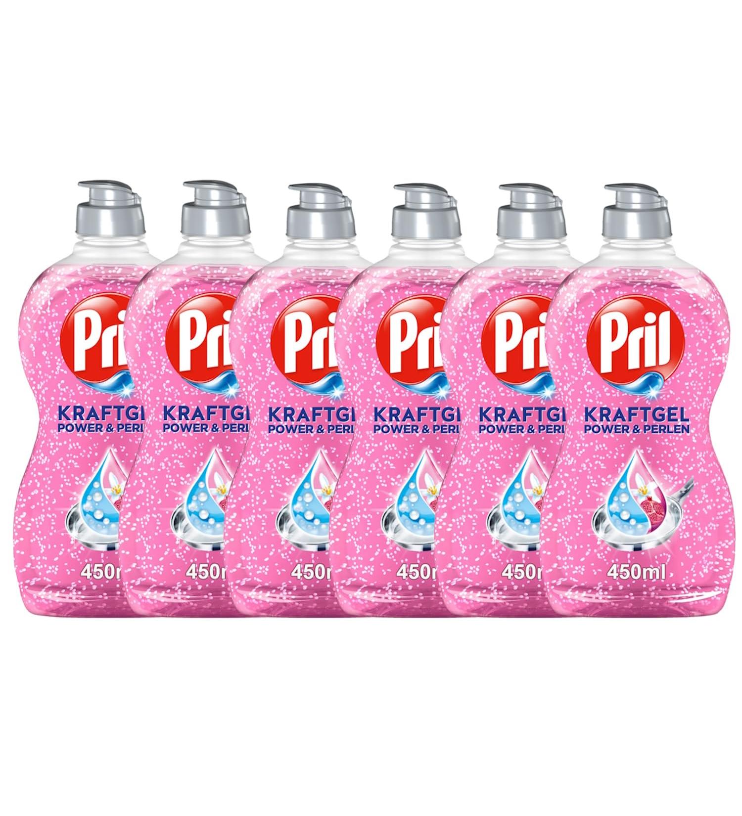 Pril Kraft Gel Power & Pearls - 6x450ml Hand Dishwashing Detergent for Spotless Shine & Freshness | Buy Internationally - Buy Online on GoSupps.com