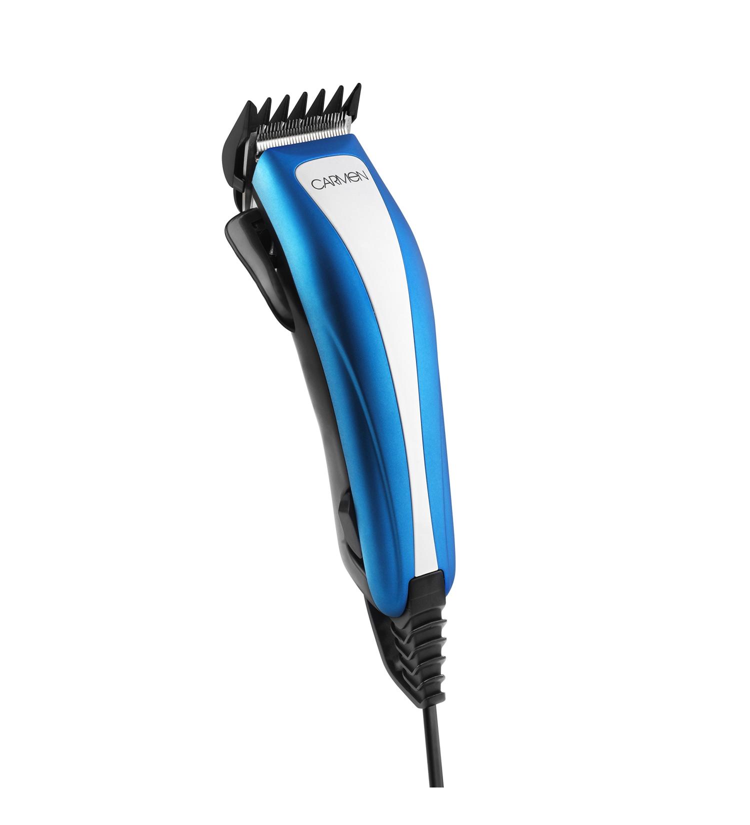 Carmen Sport Precision Hair Clipper with Adjustable Cutting Blade 4 Comb Guide Attachments Barbers Scissors and Comb Cleaning Brush Clipper Oil Blue - Buy Online on GoSupps.com