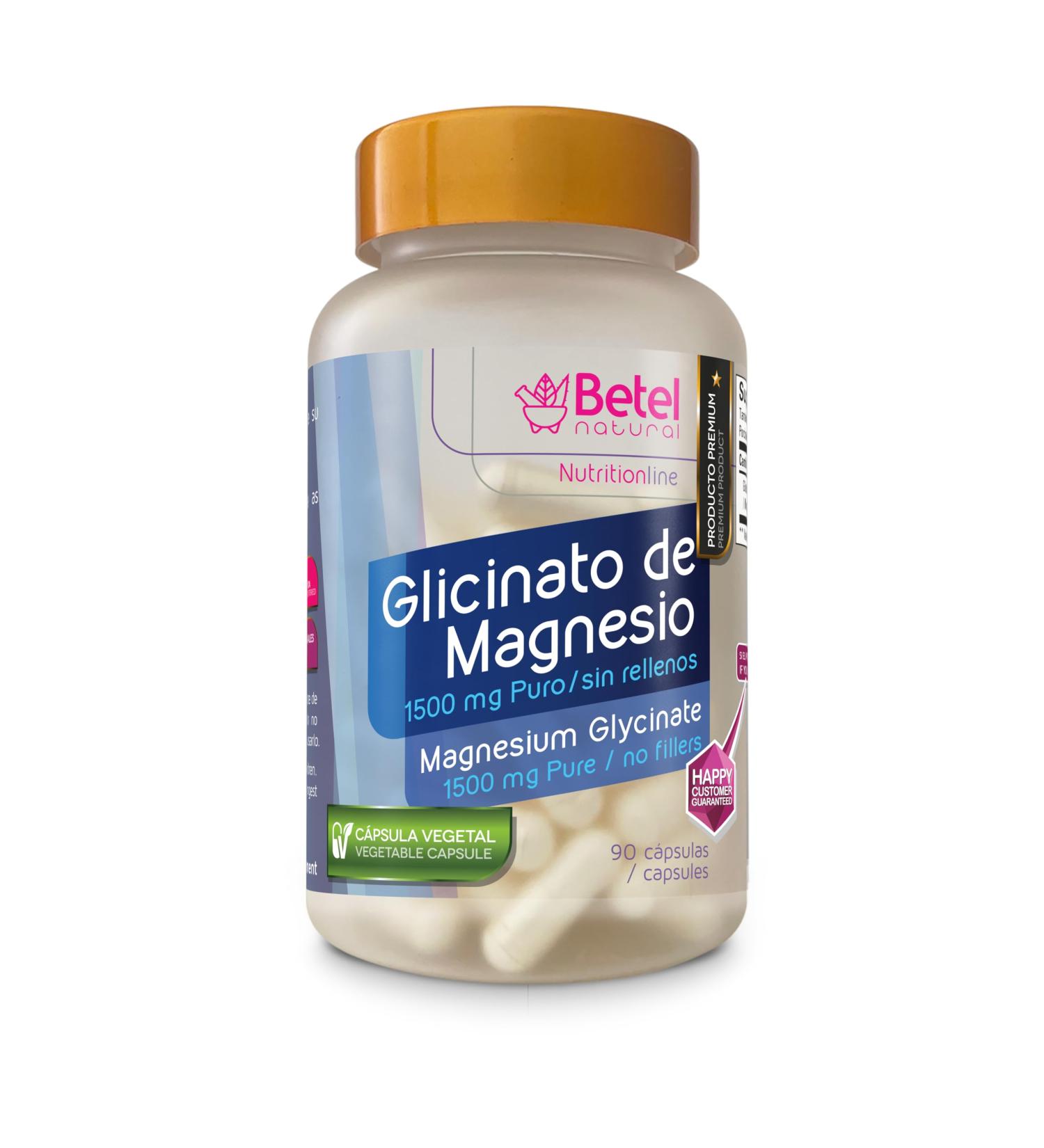 Premium Glicinato de Magnesio por Betel Natural - 1500 mg Puro sin Rellenos Apoyo Muscular y Nervioso Magnesium Glycinate 1500 mg Pure No Fillers Vegetable Capsules 90 Count - Buy Online on GoSupps.com