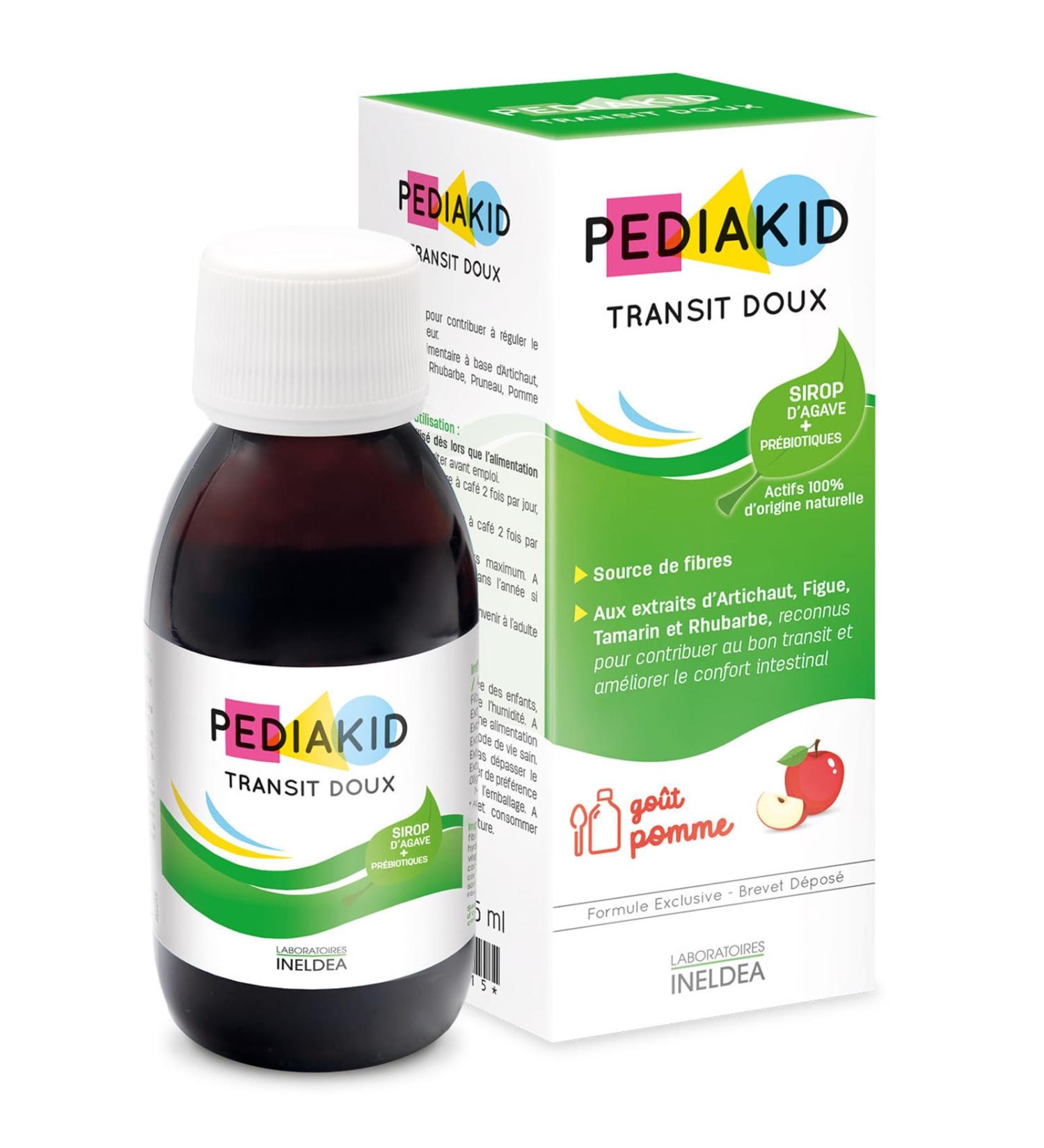 PEDIAKID - Natural Food Supplement Transit Mild - Exclusive Agave Syrup Formula - Helps regulate - Apple Flavor - 125ml Bott - Buy Online on GoSupps.com