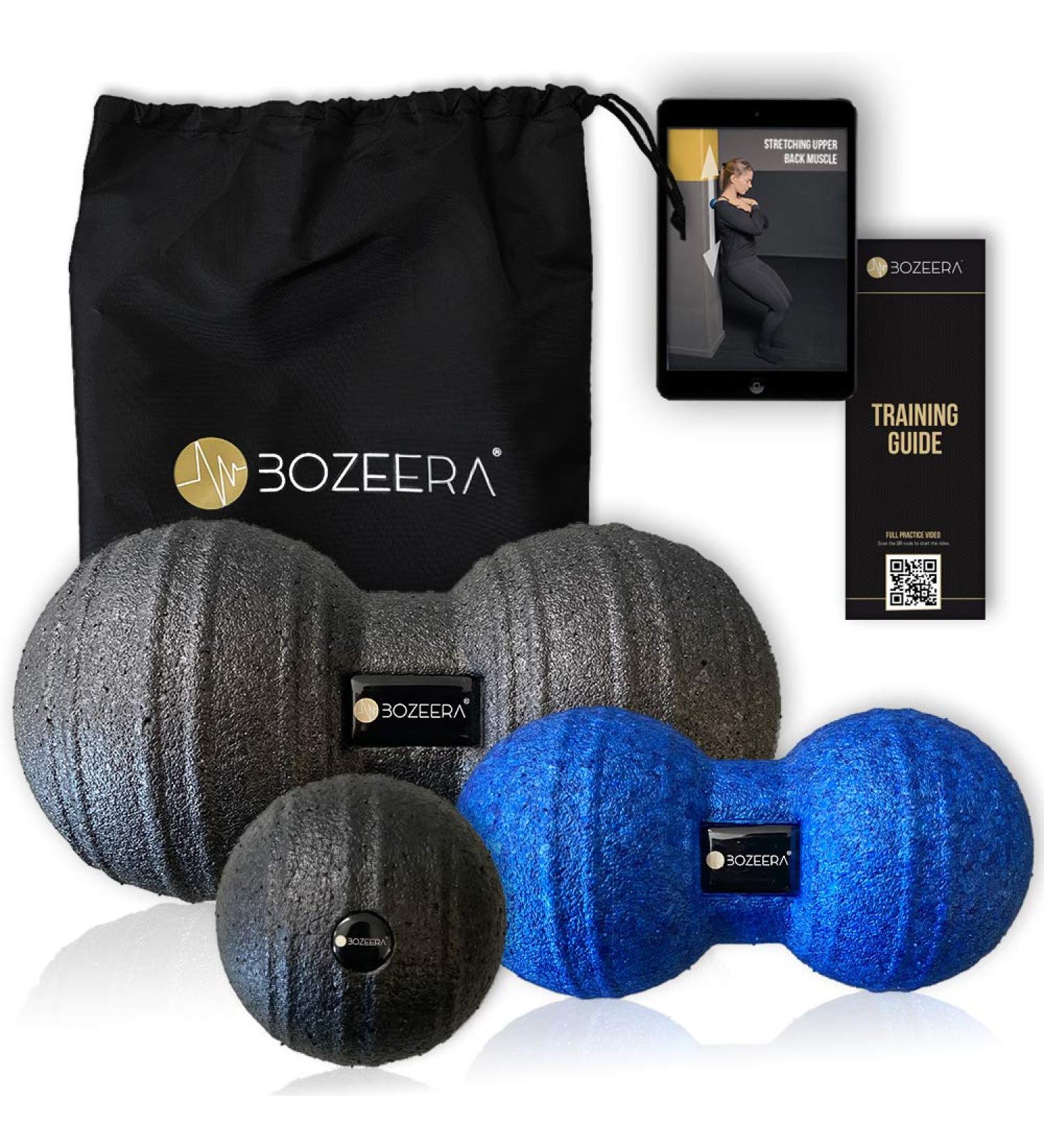 Fascia Duoball Set - 12cm & 8cm Massage Balls | Free Video Instructions & Poster | Bozera Premium Quality - Buy Online on GoSupps.com