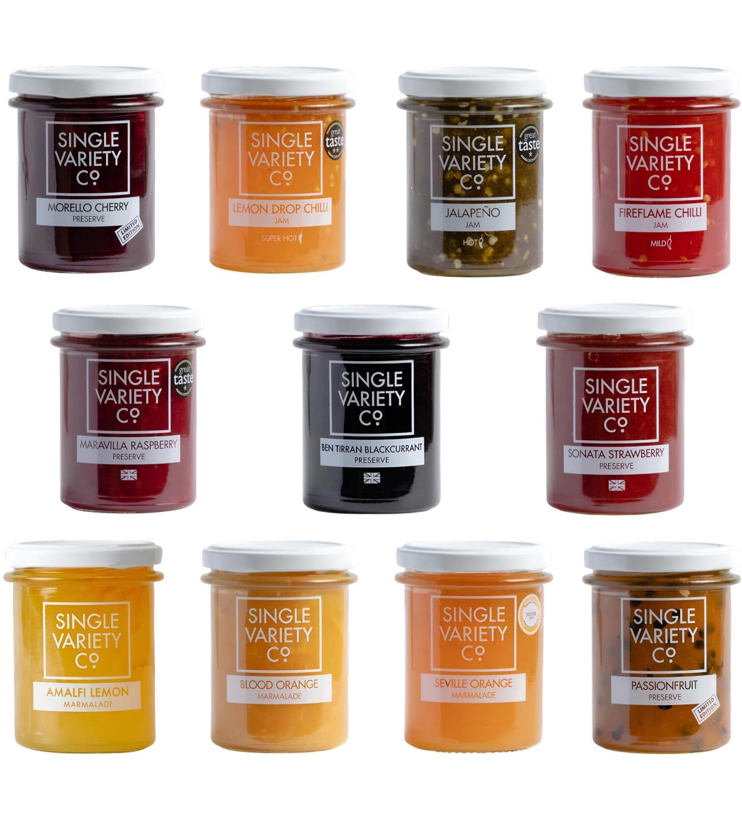Single Variety Jam Pick N Mix - Create Custom Combo with 10+ Flavours | Jalapeno Jam Blood Orange Lemon Marmalade Strawberry | Gift Set for Jam Lovers - Pack of 6 x 225g - Buy Online on GoSupps.com
