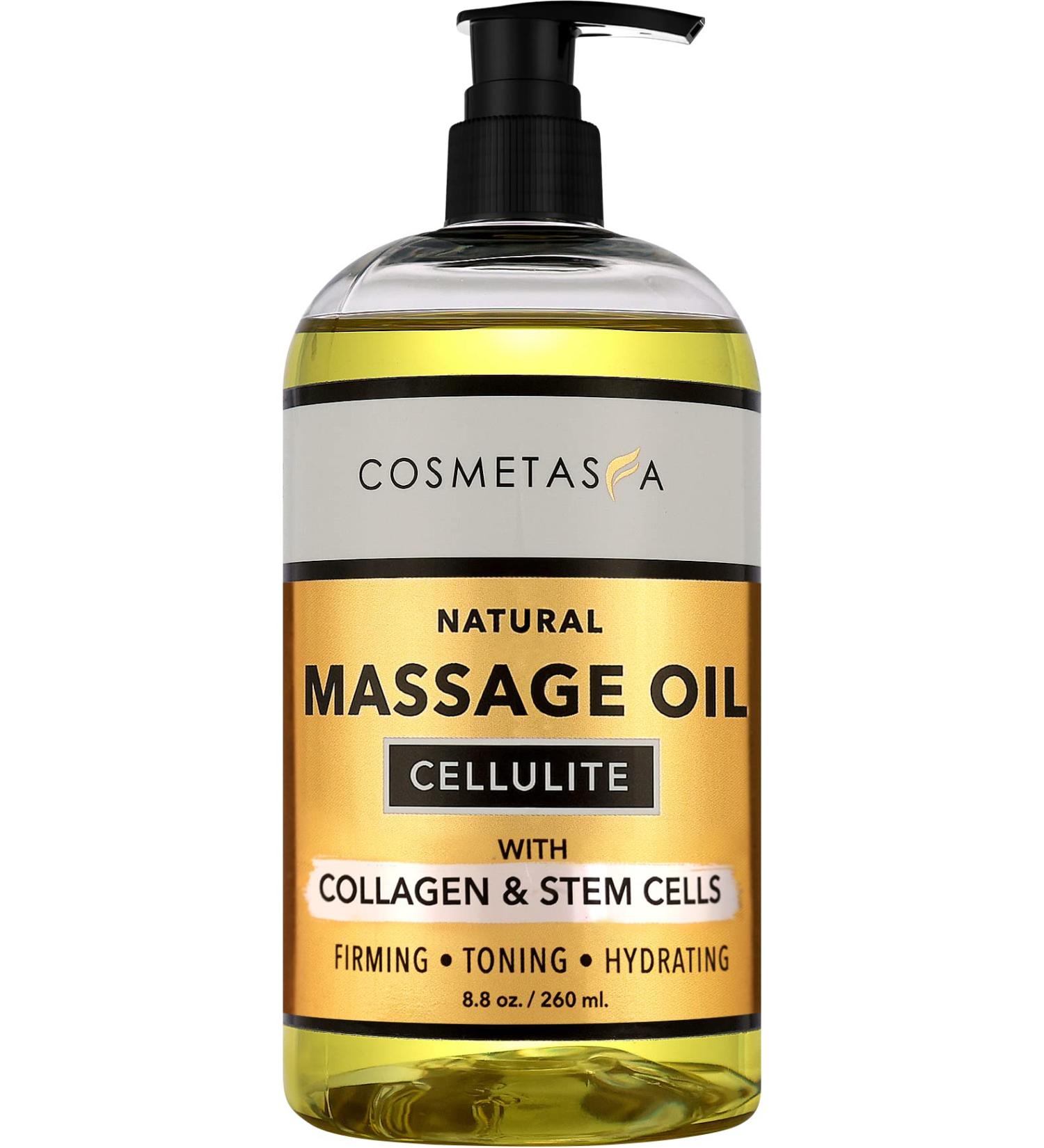 Cellulite Massage Oil with Collagen & Stem Cells | Natural Firming & Toning Treatment by Cosmetasa - Buy Online on GoSupps.com