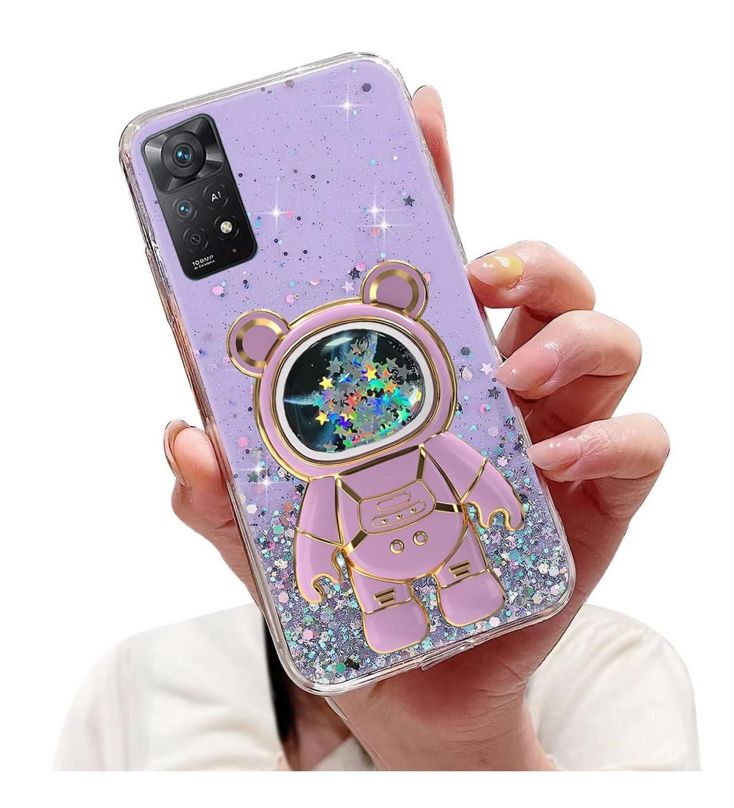 Buy Tivenfezk Nadoli for Xiaomi Redmi Note 11S - Astronaut Hidden Stand Soft Silicone Glitter Case - Buy Online on GoSupps.com