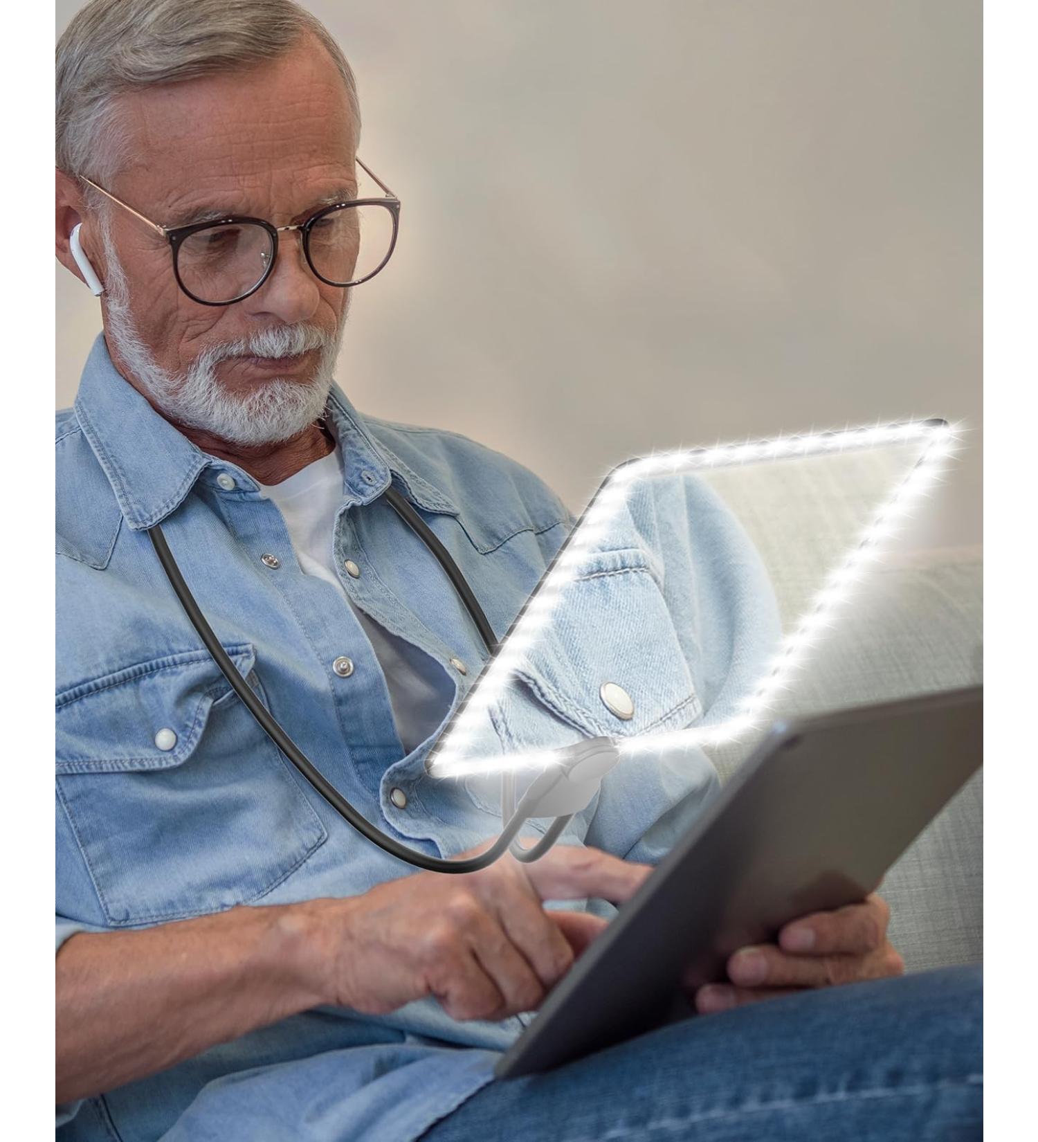 5X Magnifying Glass for Reading Hands Free Magnifying Glass with Light for Close Work 6.7" x 9.5"Neck Wear Large Page Magnifier for Book Sewing Cross Stitch.Low Vision Seniors with Aging Eyes Magnifier-1 - Buy Online on GoSupps.com