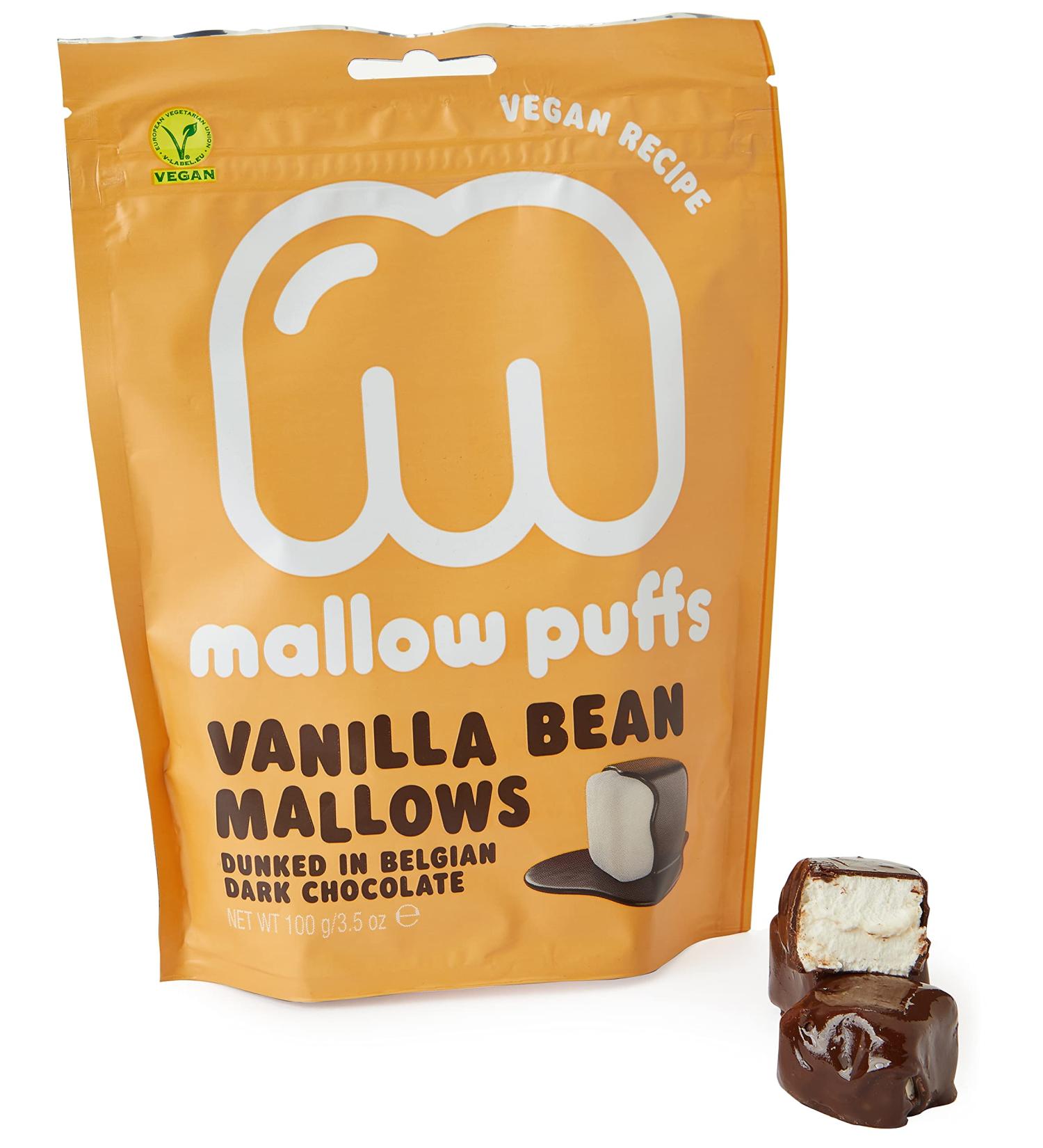 Mallow Puffs Chocolate Vanilla Bean Mallows - 100g | Delicious International Treats | Buy Online - Buy Online on GoSupps.com
