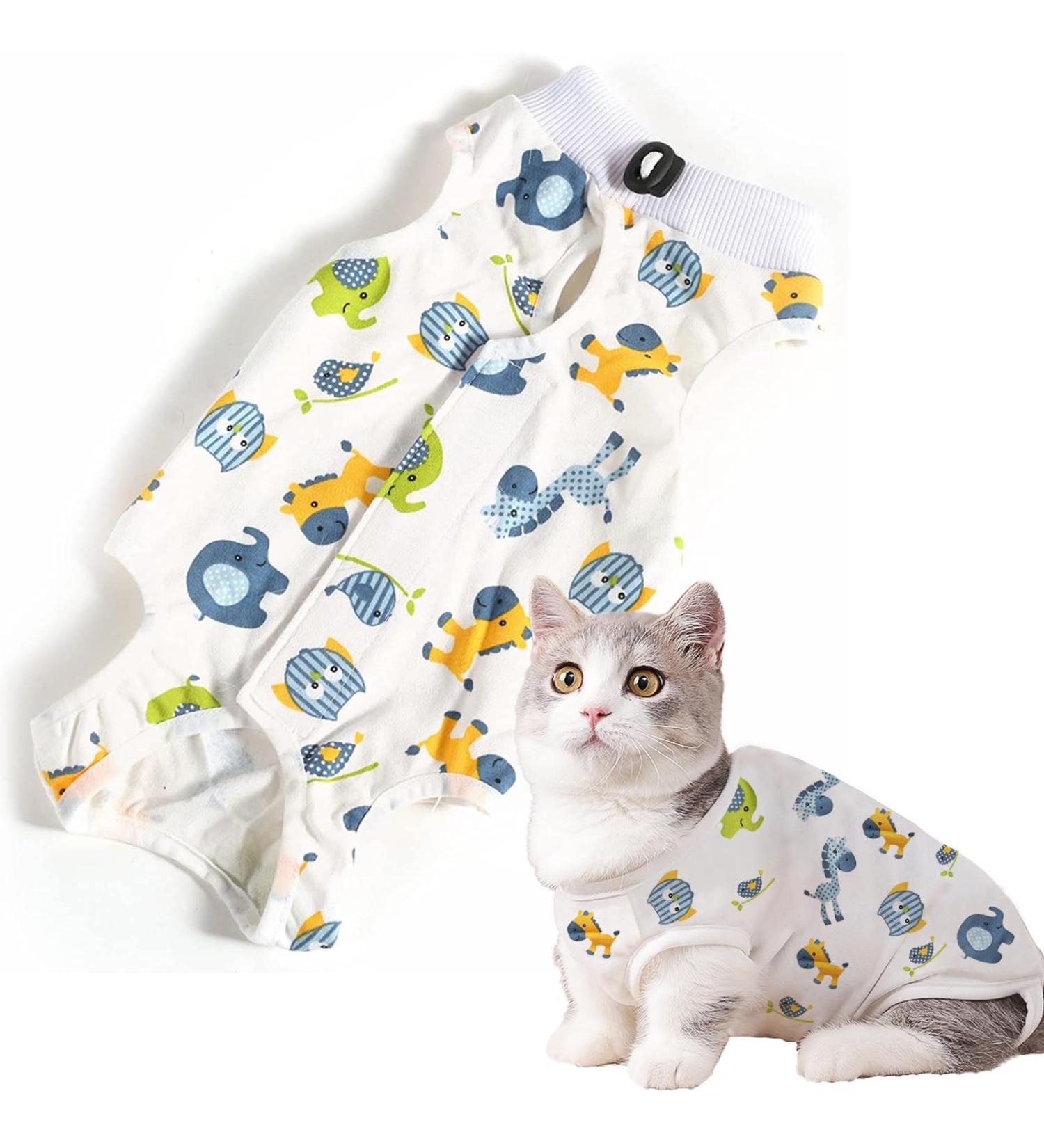 CLLRYBO Katzenbody After Op Castration Suit | Pet Medical Surgical Recovery Shirt for Cats - Hippo Style L - Buy Online on GoSupps.com