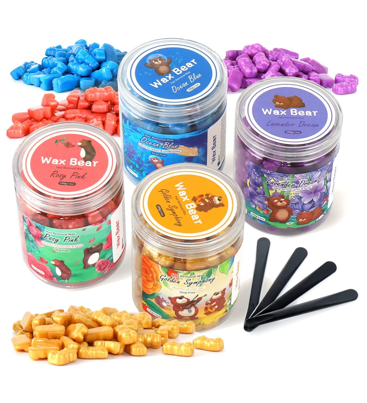 Hard Wax Beads 14oz (400g) - 100% Natural Painless Hair Removal Wax for Sensitive Skin - Ideal for Bikini, Face, Eyebrow, and Underarm - Buy Online on GoSupps.com