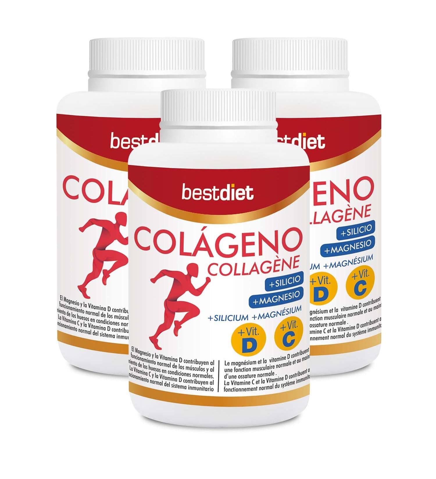 Bestdiet Collagen with Magnesium Vitamin C & D & Silicon Capsules Hydrolyzed Collagen for Skin Joint & Cartilage Care 3 Pack of 120 Capsules - Buy Online on GoSupps.com