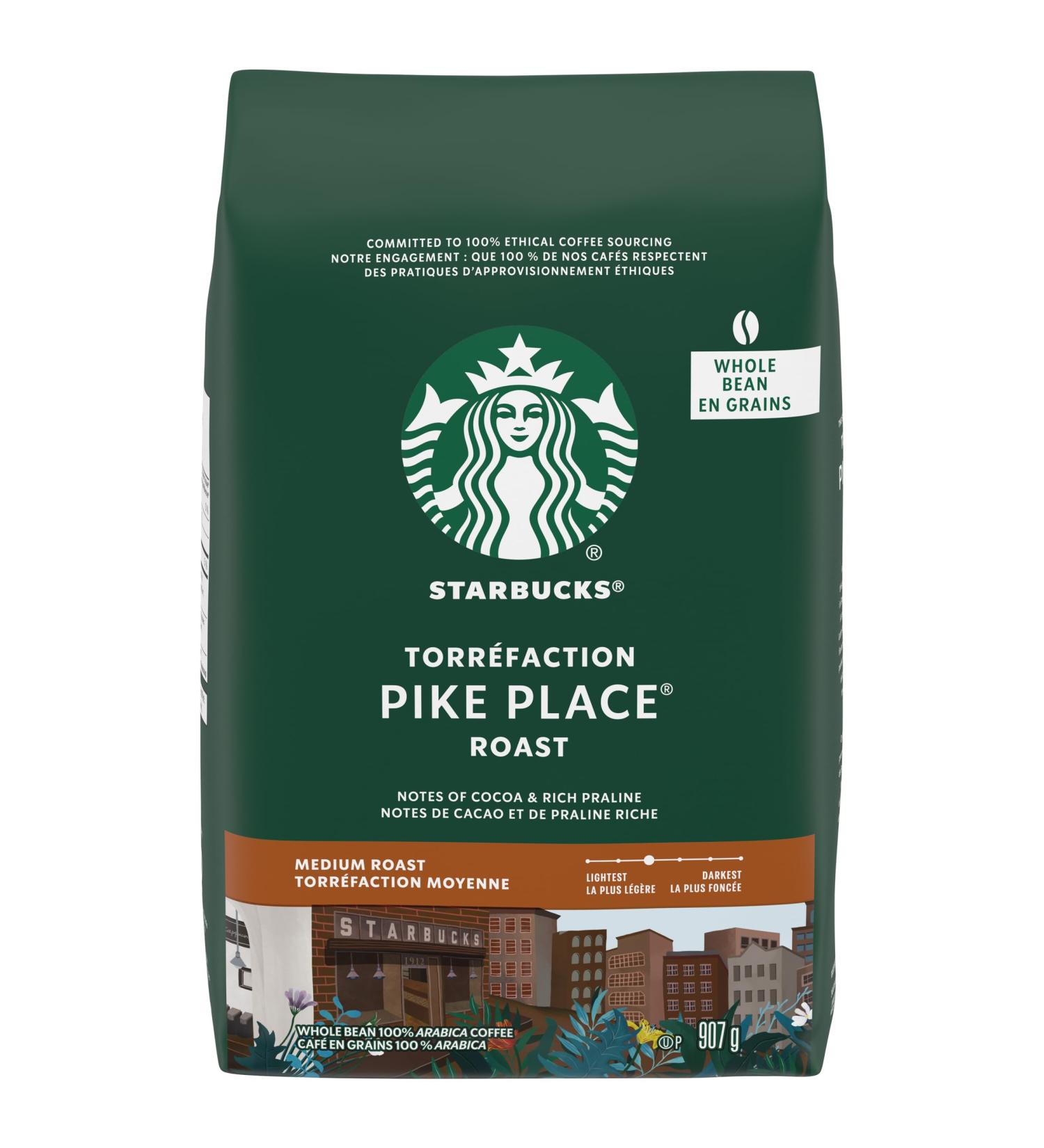 Starbucks Pike Place Whole Bean Medium Roast Coffee 907 gram - Buy Online on GoSupps.com