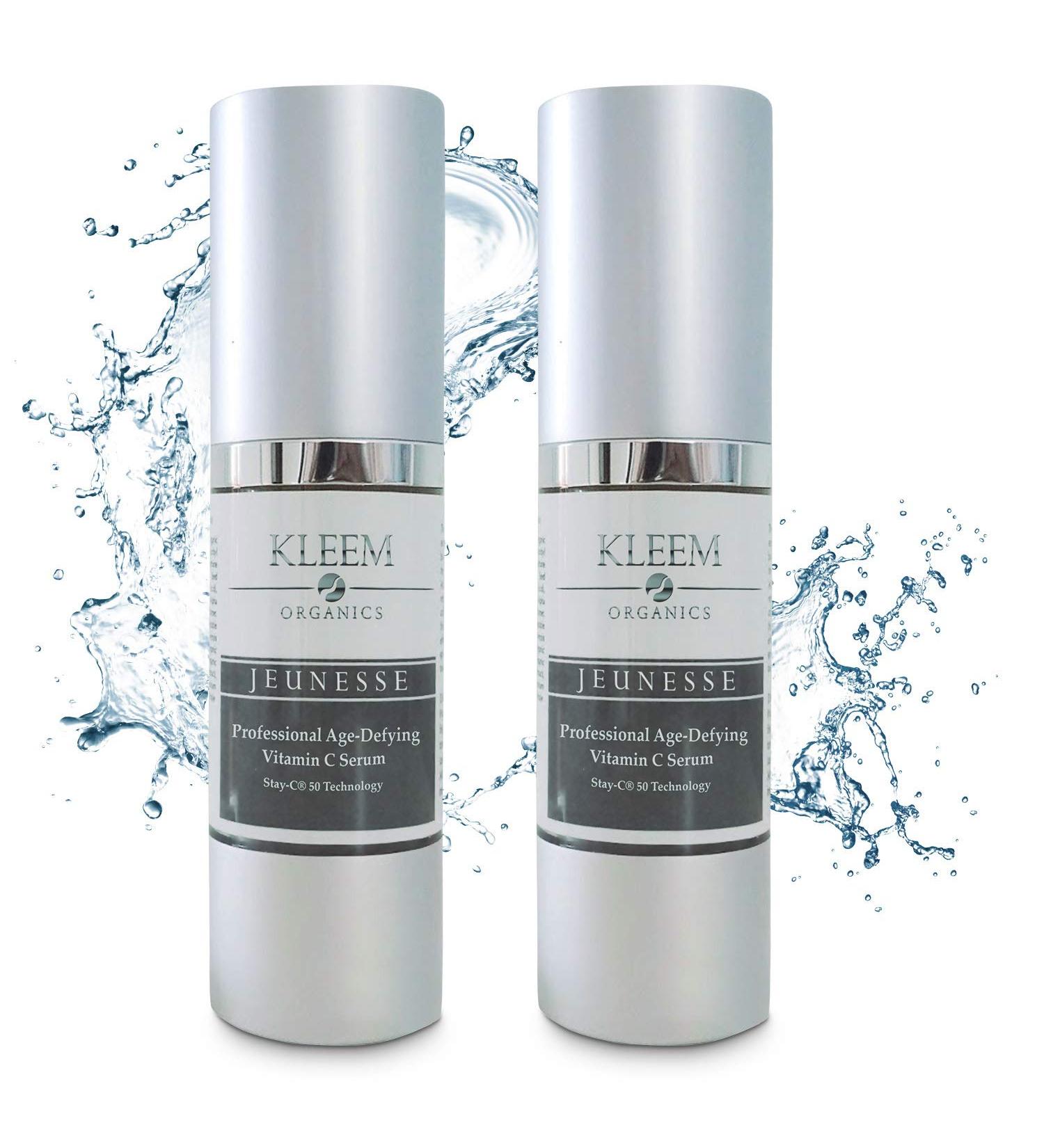  Kleem Organics Set of 2 Vitamin C 20% Face Serums 30ml with Hyaluronic Acid and Vitamin E Anti-Aging Anti-Wrinkle Anti-Dark Spot Moisturizing and Brightening Natural Care for All Skin Types - Buy Online on GoSupps.com