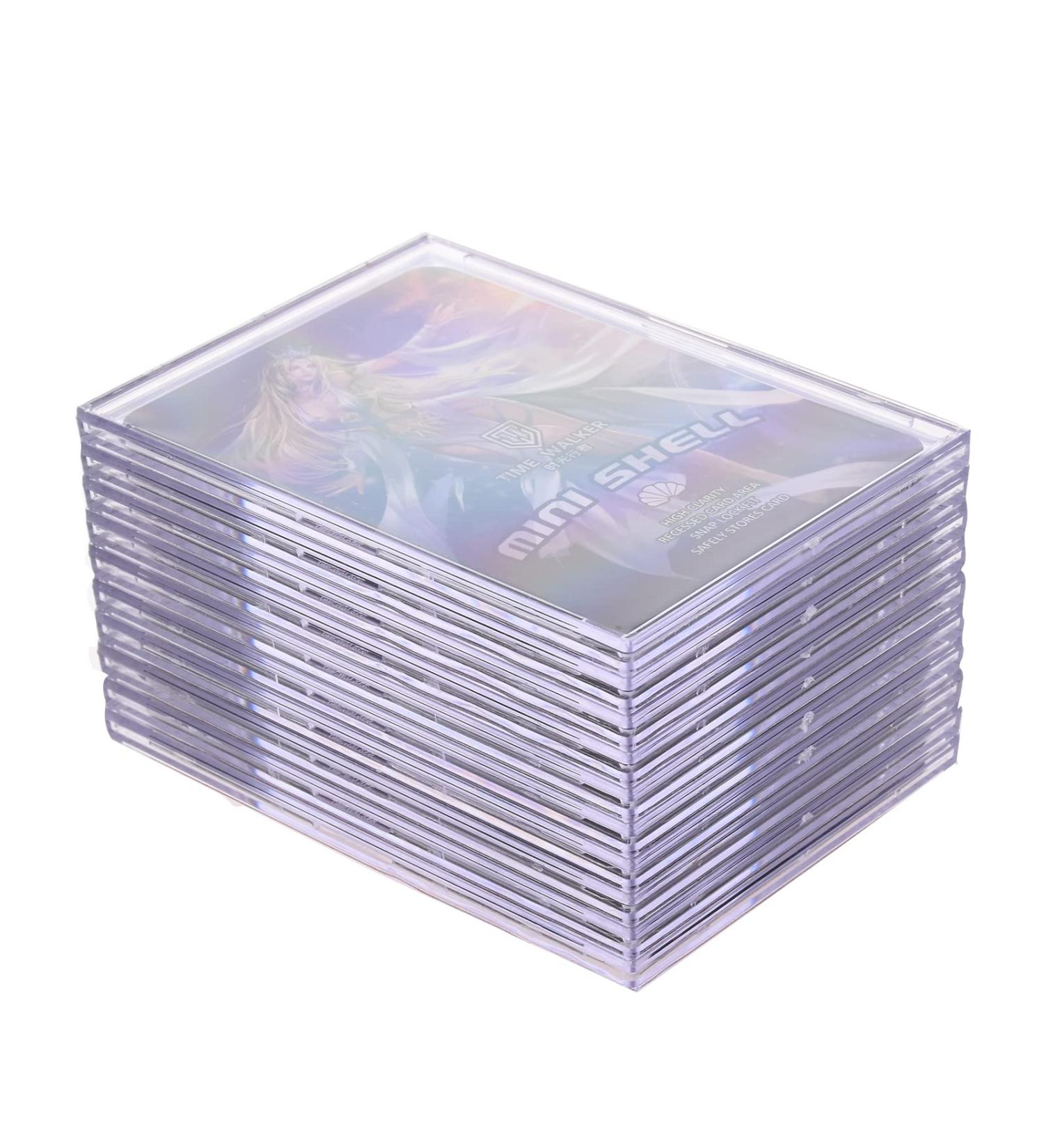 Qesonoo Top Loader Card Sleeves 10 Pack - Clear Acrylic Protectors for Trading Cards with 2 Display Stands - Baseball Sports Card Holder Case - White - Buy Online on GoSupps.com