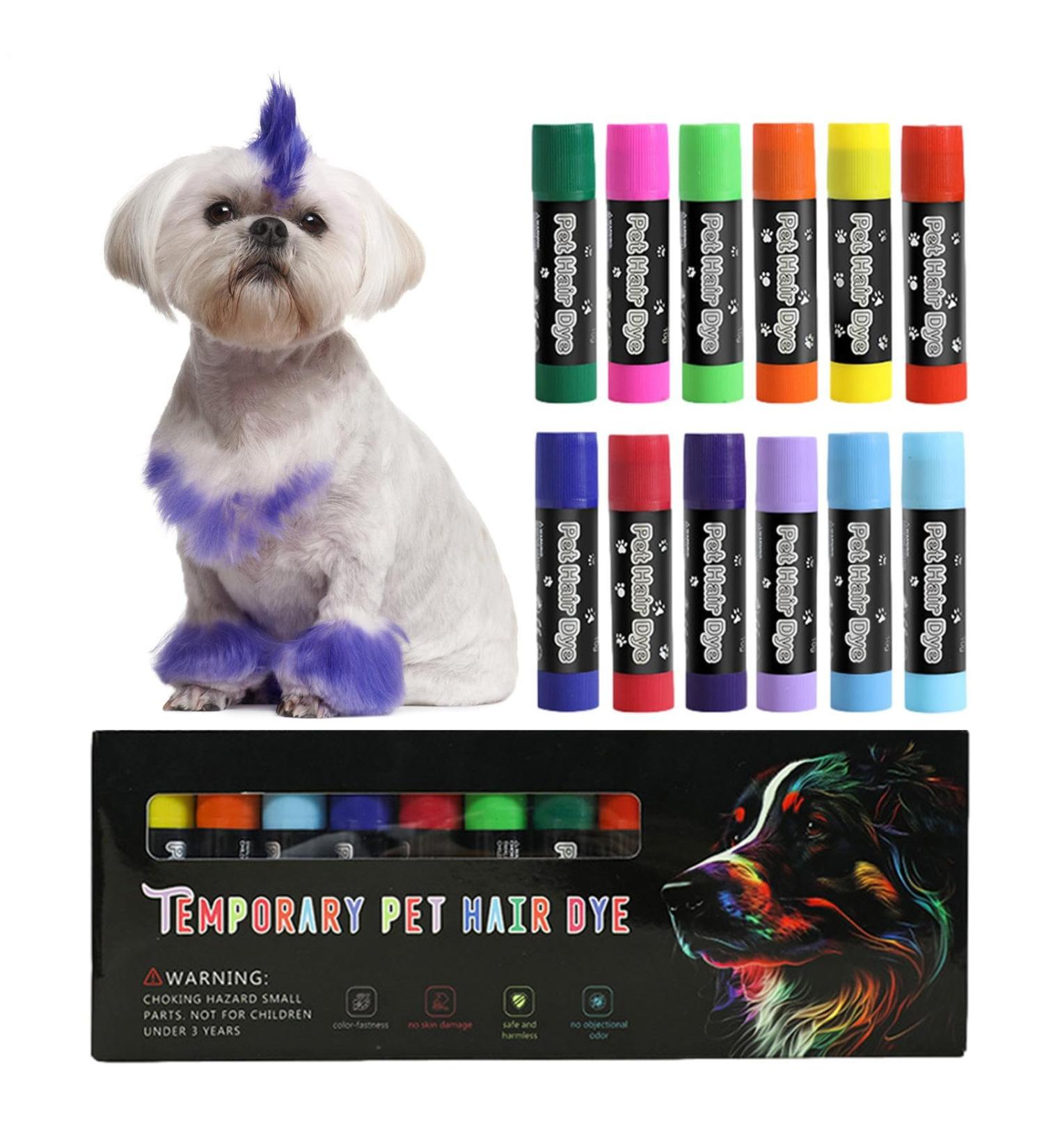 Dye De Cheveux Pour Chiens - Peinture De Couleur De Cheveux Crayon | Couleurs Pour Les Coiffures Pour Chiens Stylos | Peinture De Couleur De Cheveux Temporaire Adapt e Au Toilettage Pour Animaux De Co - Buy Online on GoSupps.com