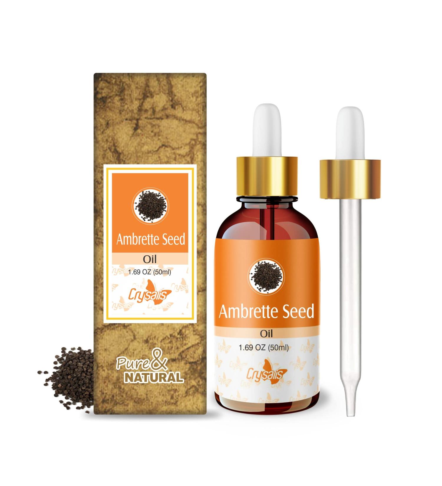 Crysalis Ambrette Seed Oil - 1.69 Fl Oz (50ml) | Pure Abelmoschus moschatus | International Shipping Available - Buy Online on GoSupps.com