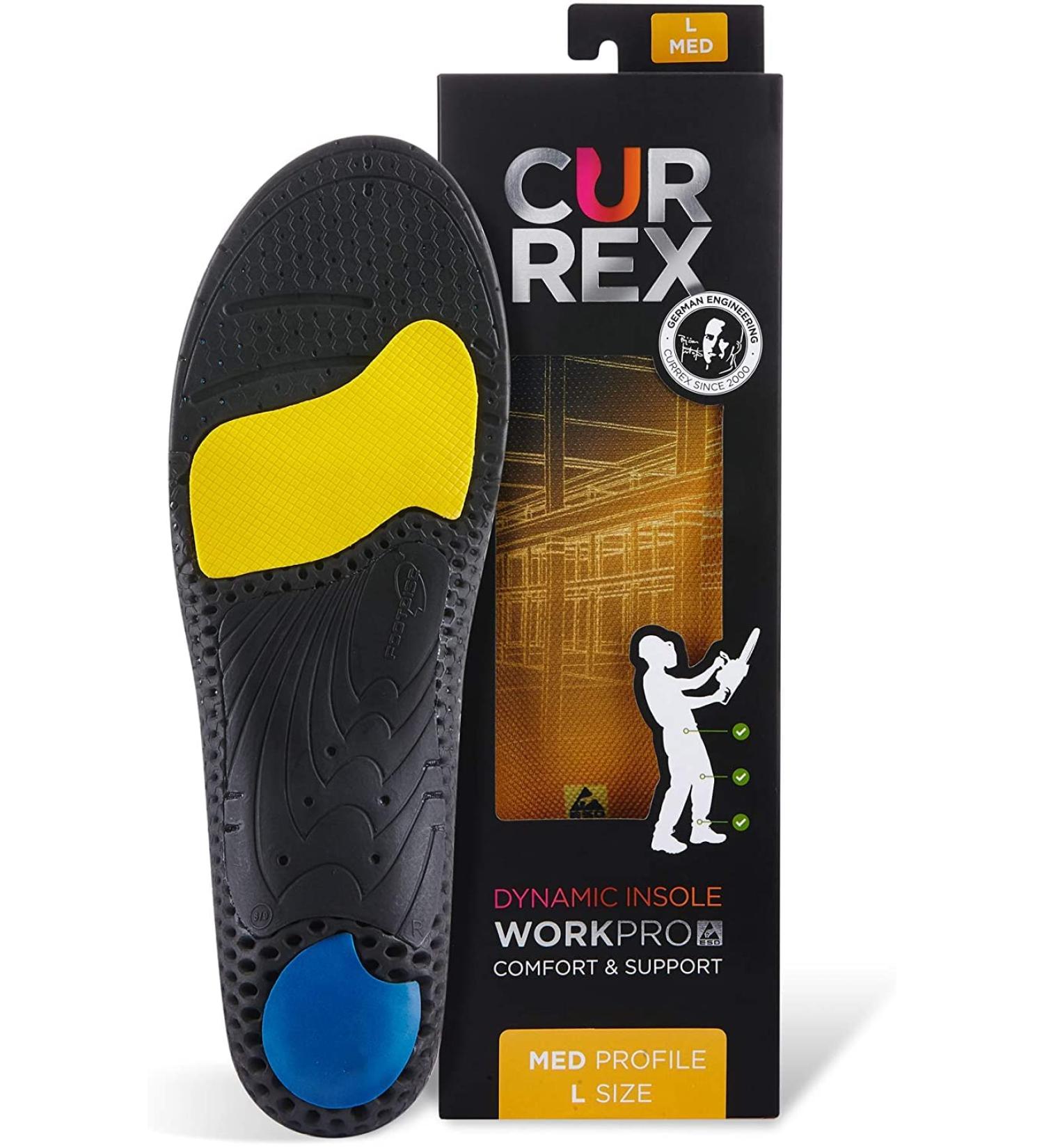 CURREX WorkPRO ESD Insole | Dynamic Support for Work Safety | Shock Absorbing Antistatic Insoles | Men's/Women's L (9-10.5 / 10.5-12) Medium Arch - Buy Online on GoSupps.com