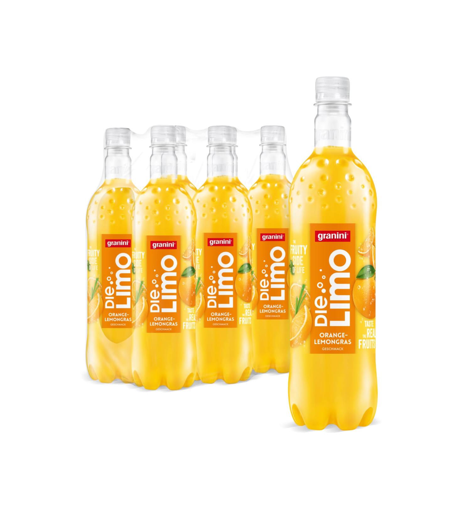 Granini Orange Lemongrass Soda (6x1L) - Refreshing All-Natural Vegan Drink Without Sweeteners & Preservatives - Buy Online on GoSupps.com