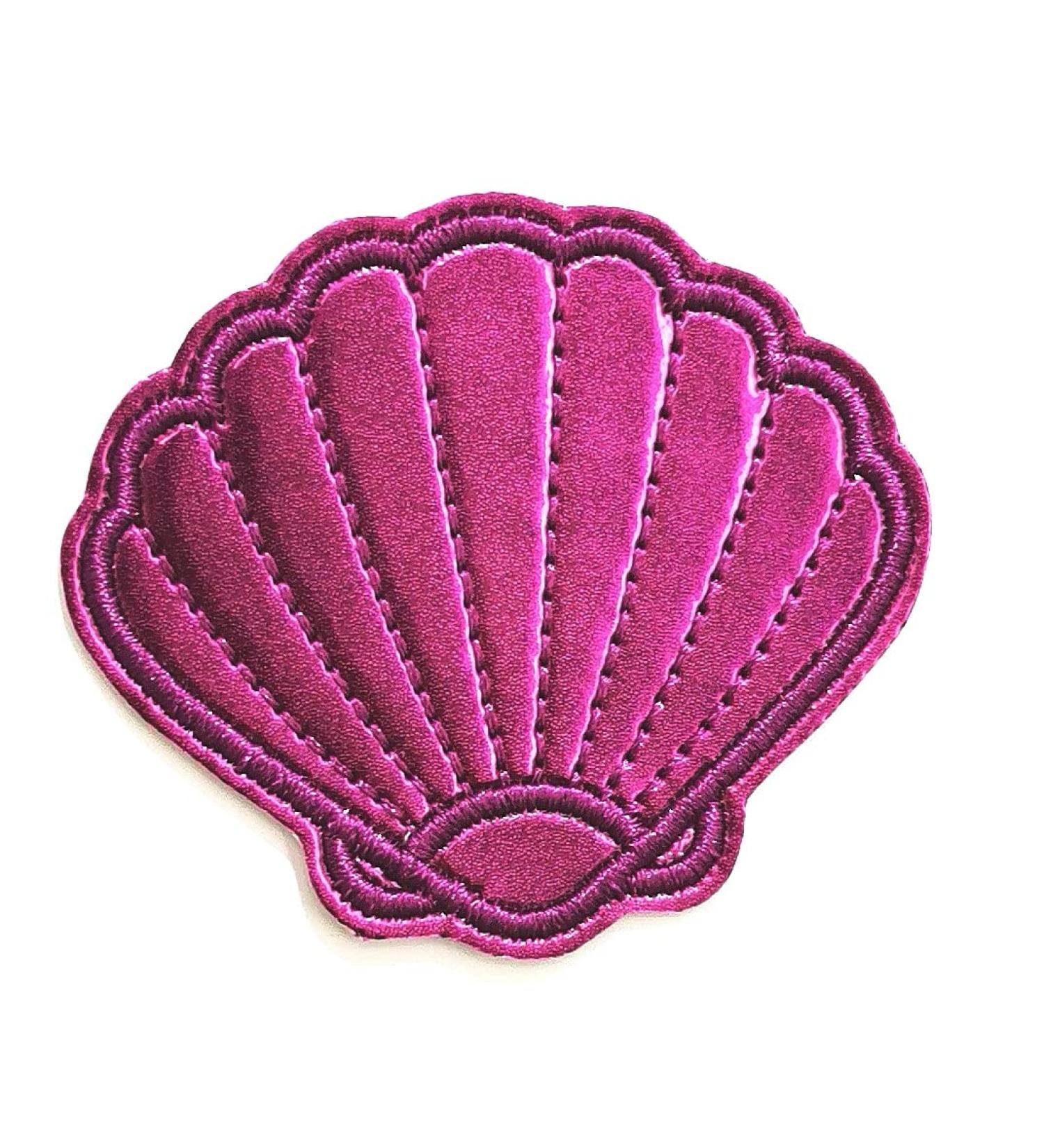 Nipitshop Patches Purple Shellfish Patch Shell Shellfish Sea Life Cartoon Kids Patch Embroidered Iron On Patch for Clothes Backpacks T-Shirt Jeans Skirt Vests Scarf Hat Bag