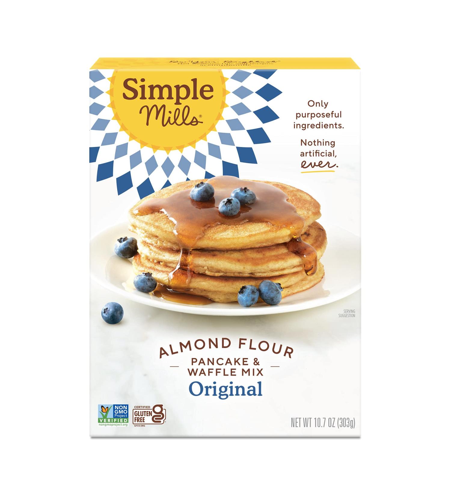 Simple Mills Almond Flour Pancake & Waffle Mix - Gluten Free, Plant Based, Paleo, 10.7 oz - Buy Online on GoSupps.com