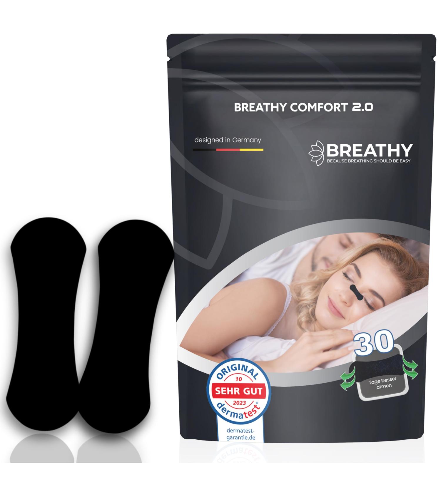 30 Anti-Snoring Nose Plasters - Improve Breathing with Black Nose Strips - Effective Relief for Snoring - Buy Online on GoSupps.com