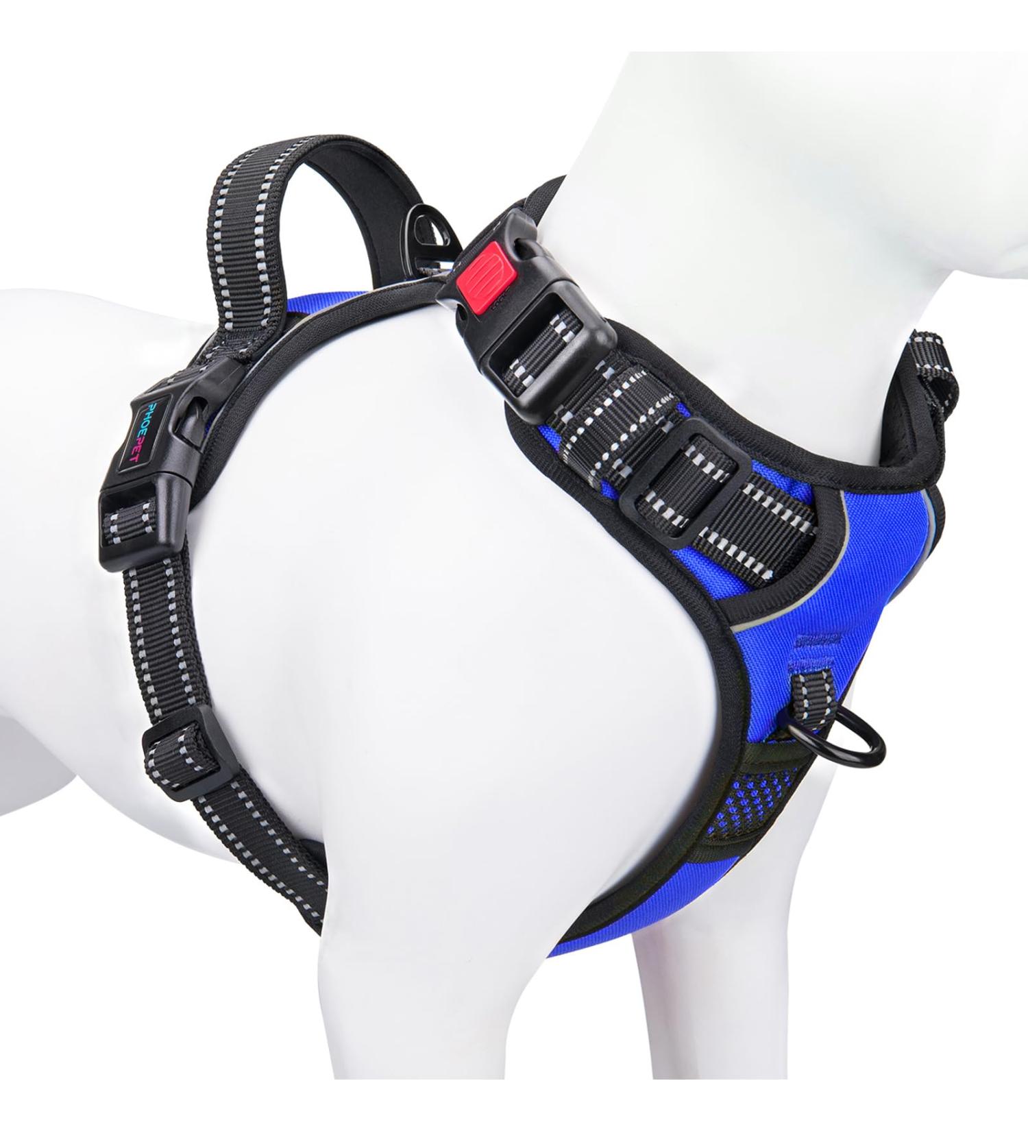 Phoepet No Pull Dog Harness for Small Dogs - Adjustable Reflective Vest with Front Clip & Handle | Easy On/Off | Royal Blue (Size S) - Buy Online on GoSupps.com