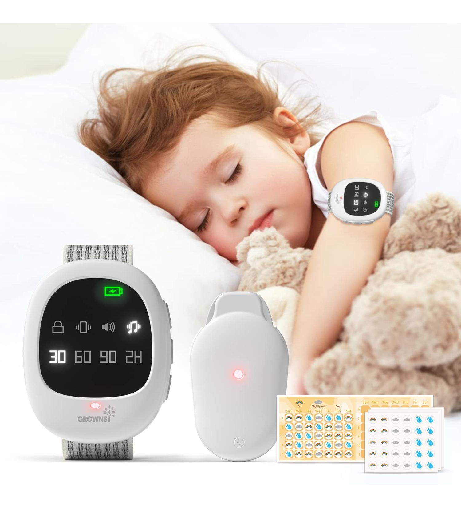 GROWNSY 2-in-1 Wireless Bedwetting Alarm & Potty Watch | Rechargeable with Music & Vibration | Effective Solution for Kids & Elderly - Buy Online on GoSupps.com