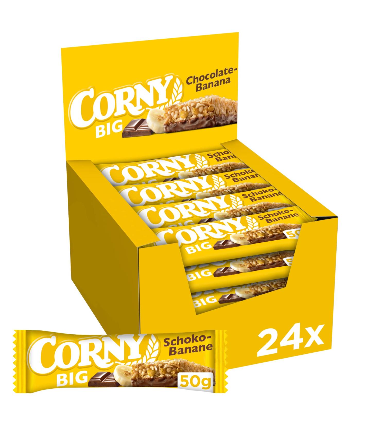 Cereal Bar Corny BIG Chocolate-Banana - Large Pack 24x50g | Delicious Chocolate & Banana Snack | International Shipping - Buy Online on GoSupps.com