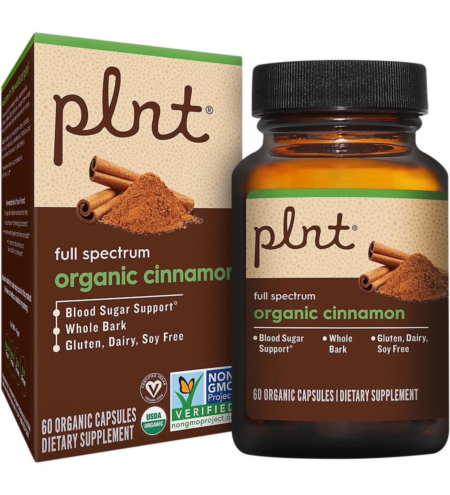 Organic Cinnamon a" Full Spectrum a" Blood Sugar Support (60 Organic Capsules) - Buy Online on GoSupps.com