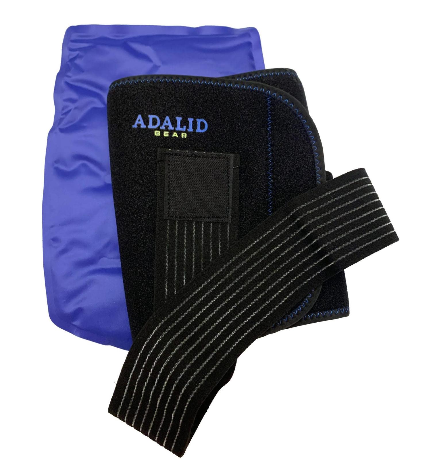 Thigh Brace Wrap with Ice Gel Pack for Hot and Cold Therapy: Great for Compression and Pain Relief on Hamstring Strain Quad Injury Groin Support Soreness etc. (Flexible Reusable and Multi-Purpose)