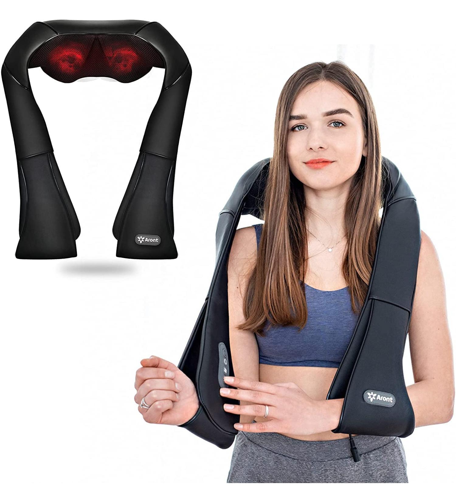 Aront Neck Massage Device with Heat - 3D Shiatsu Deep Tissue Relief for Neck Back Shoulders Legs & Feet - Buy Online on GoSupps.com