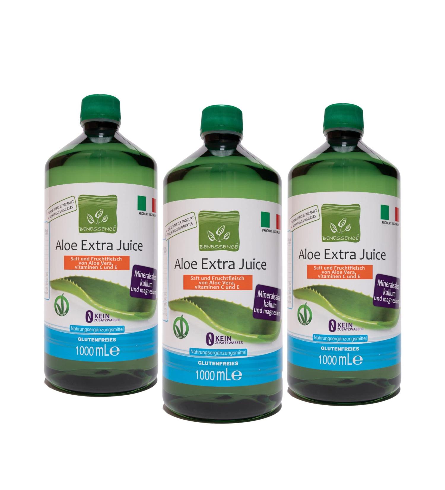 Benessence Aloe Vera Juice with Vitamins & Minerals - 3L (Pack of 3) - Natural Health Boost International Shipping Available - Buy Online on GoSupps.com