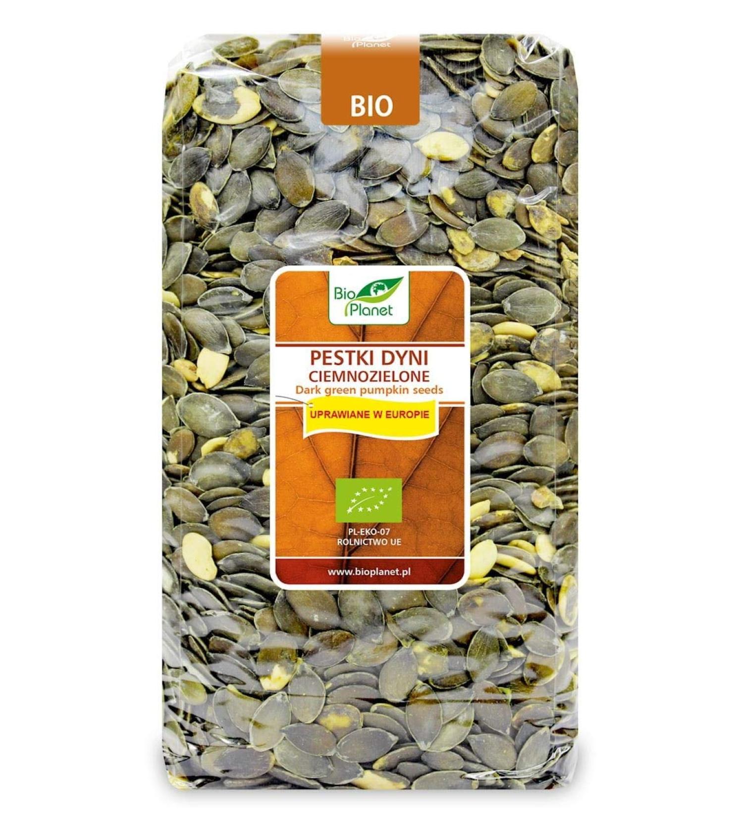 Dark green pumpkin seeds (grown in Europe) ORGANIC 1kg - BIO PLANET